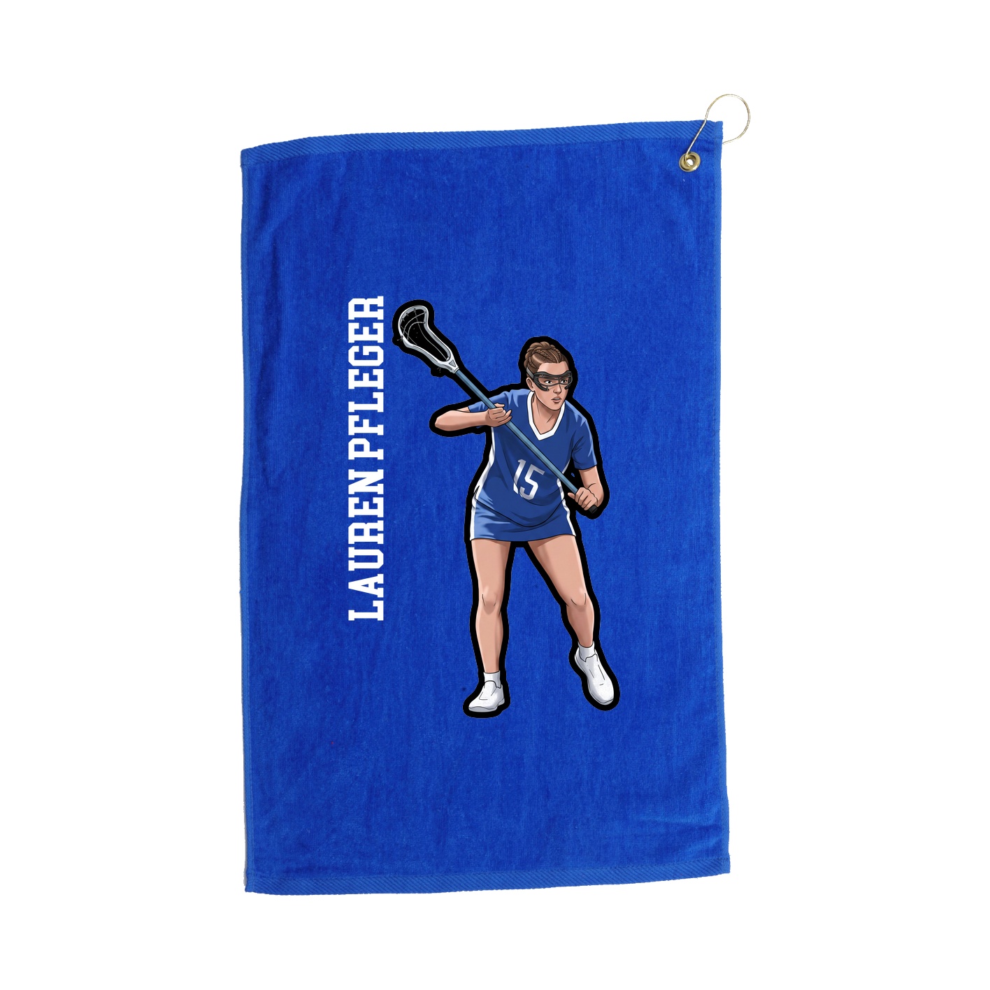 Golf Towel — Name Vertical in Royal
