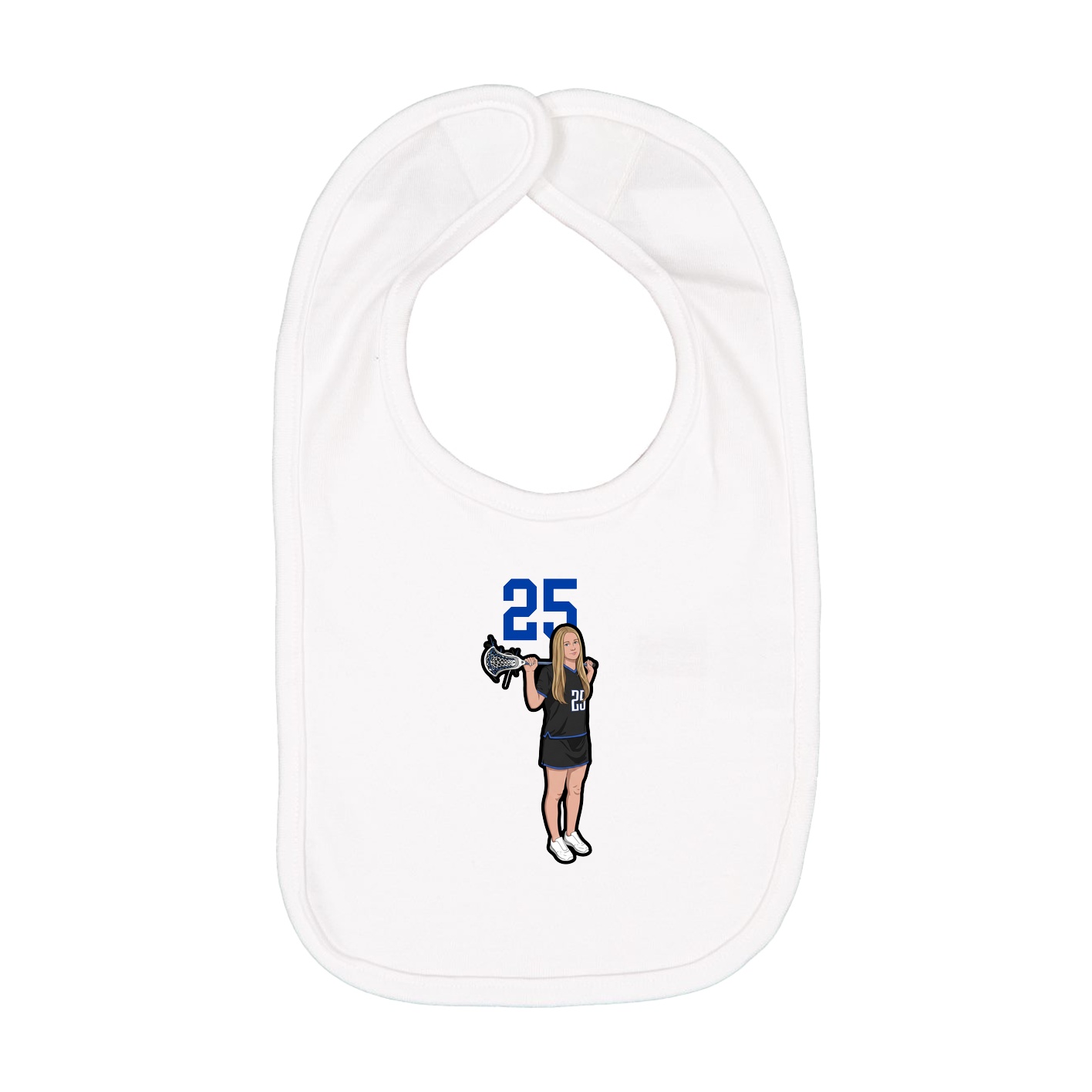 Infant Bib — Number Top in White