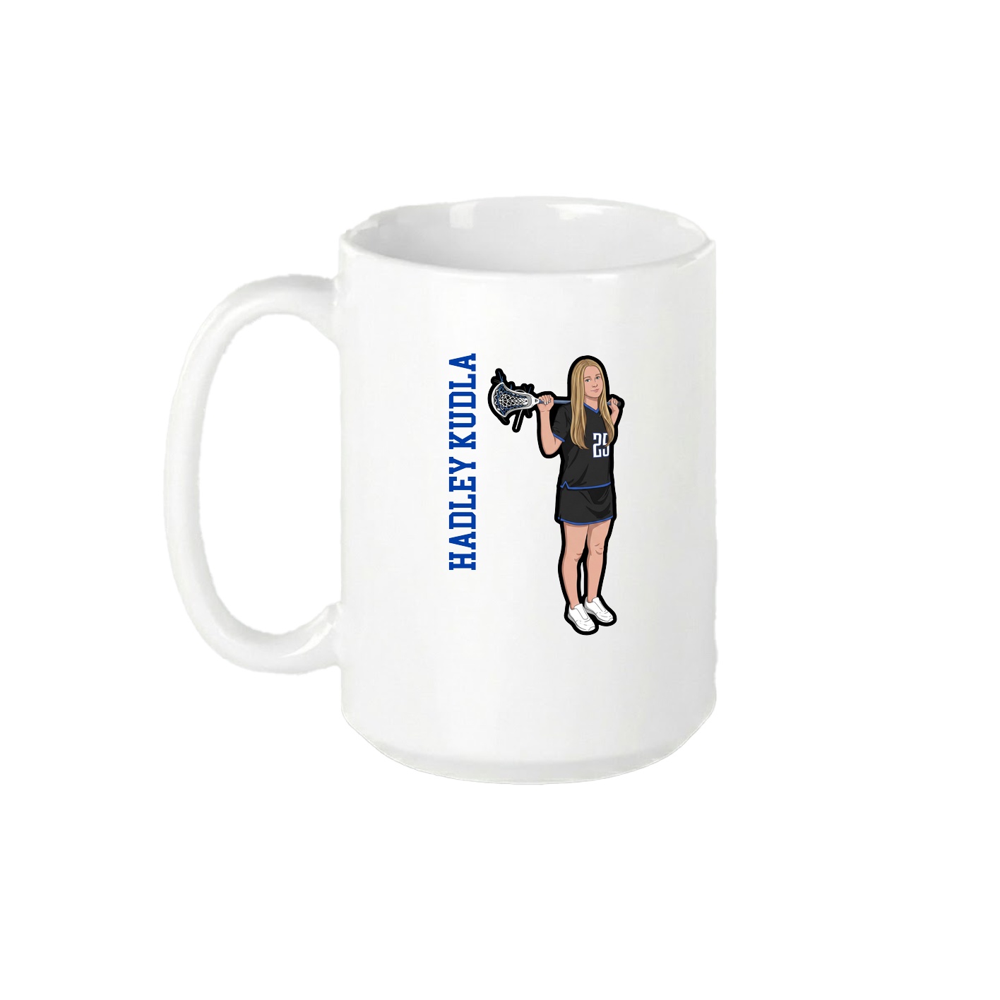 15oz Coffee Mug — Name Vertical in White