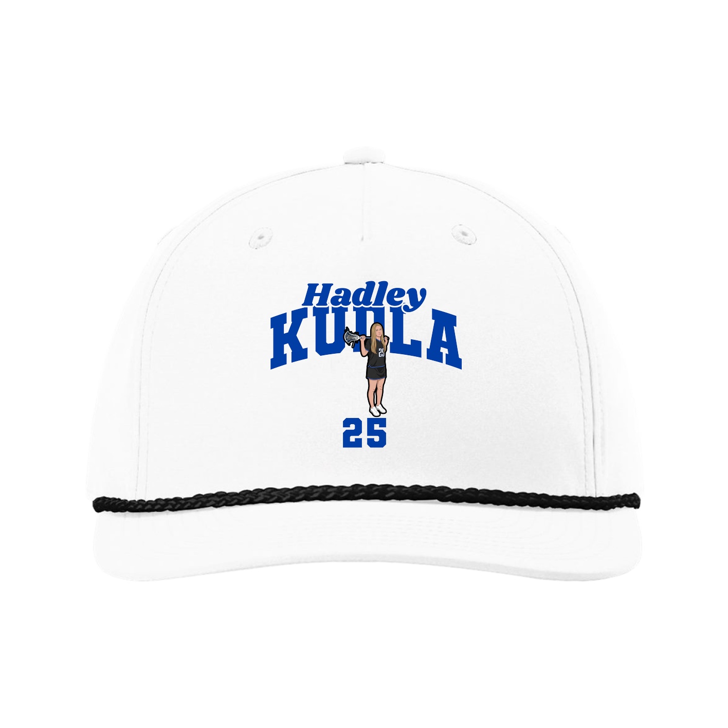 Five-Panel Classic Rope Cap — Signature Arch in White