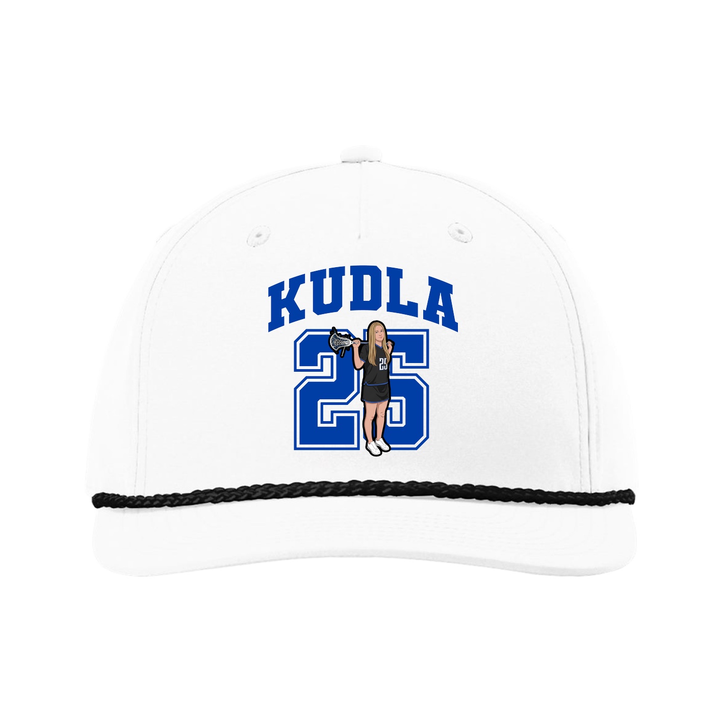 Five-Panel Classic Rope Cap — Number in White