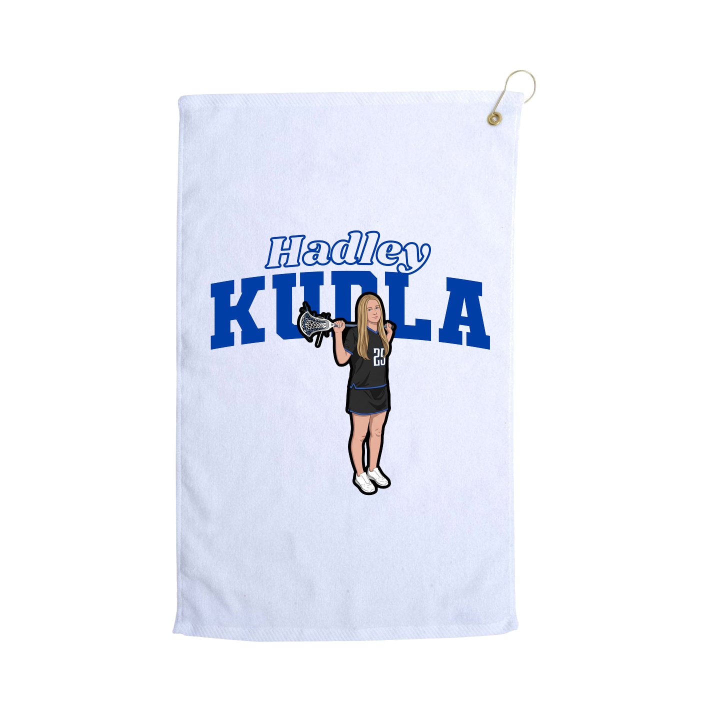 Golf Towel — Name Arch in White