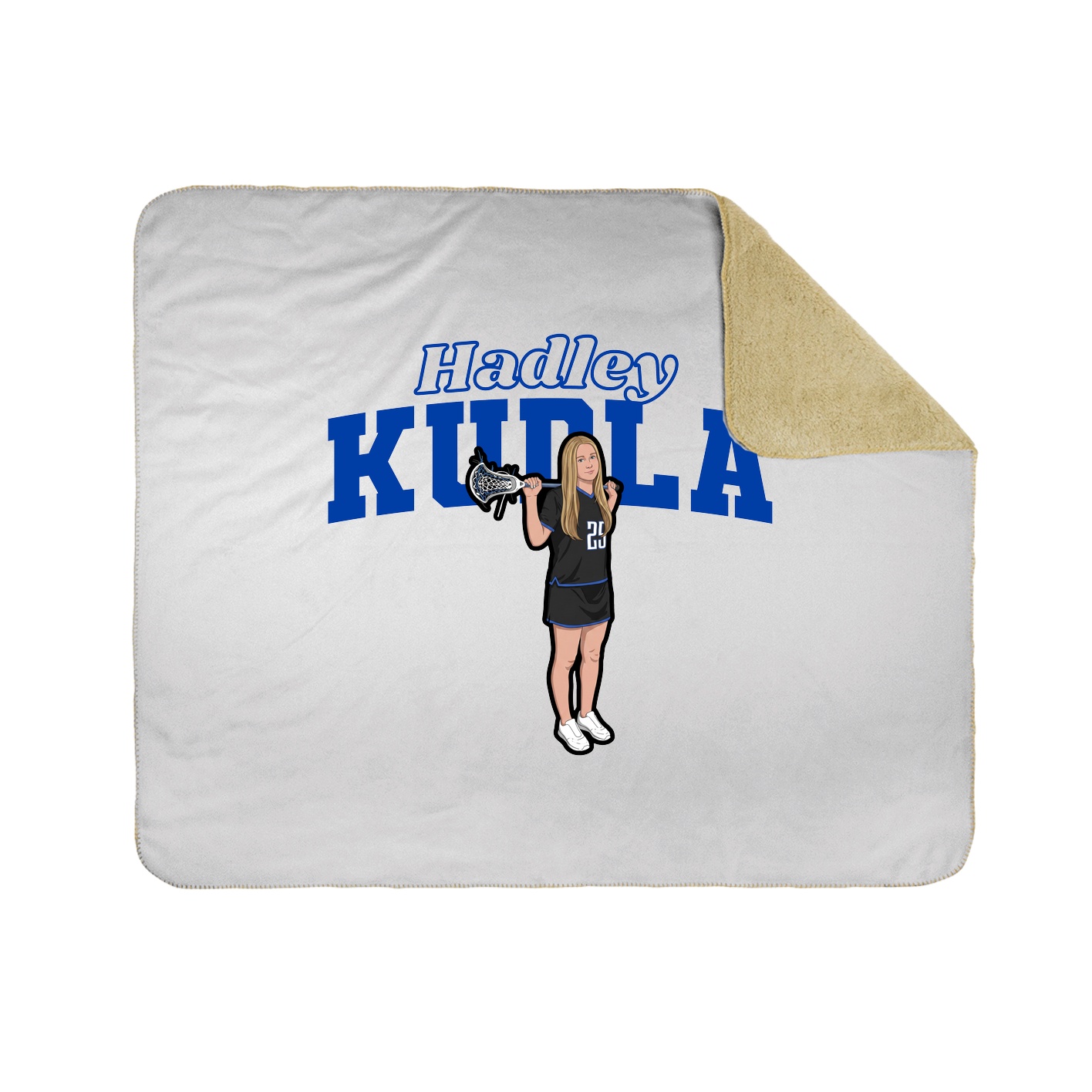 Throw Blanket — Name Arch in White