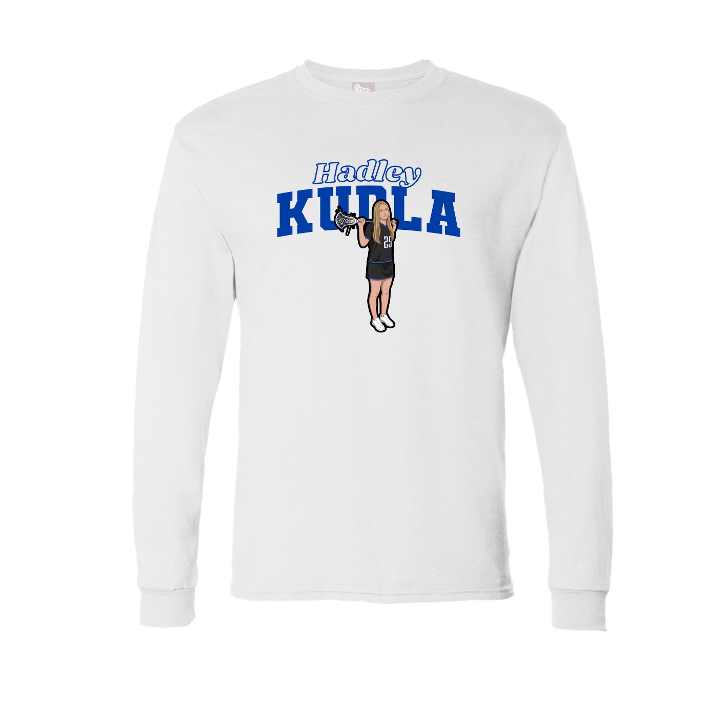 Long Sleeve Tee — Name Arch in White