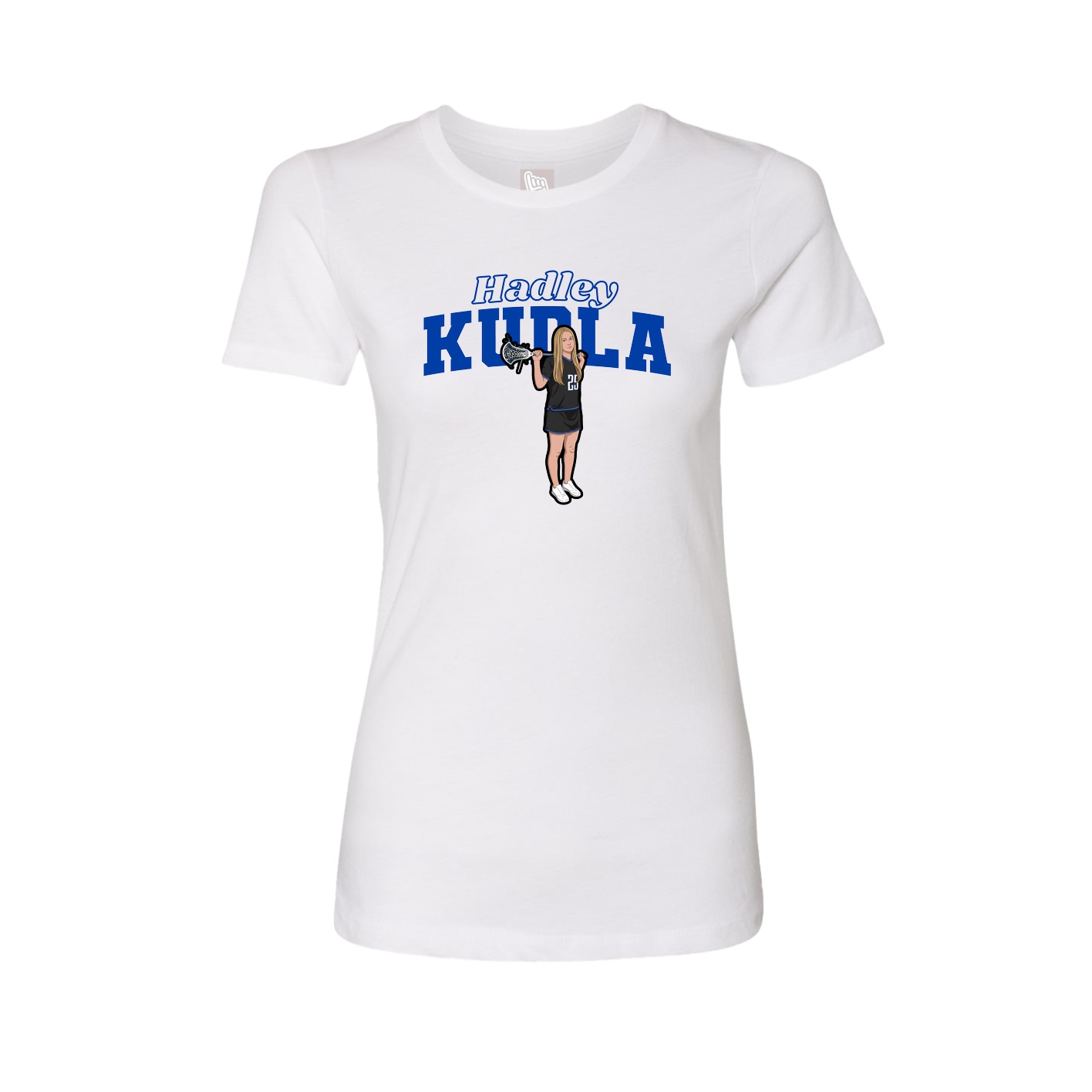 Fitted Women's Tee — Name Arch in White