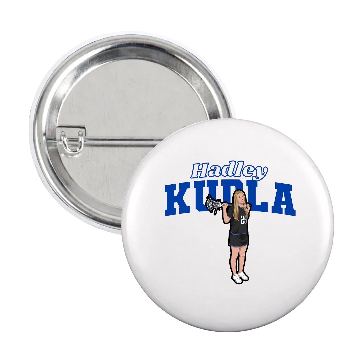 Game Day Button — Name Arch in White