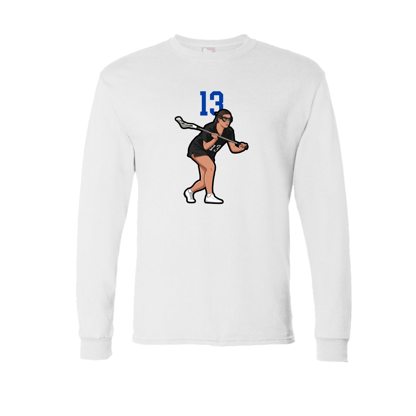 Long Sleeve Tee — Number Top in White