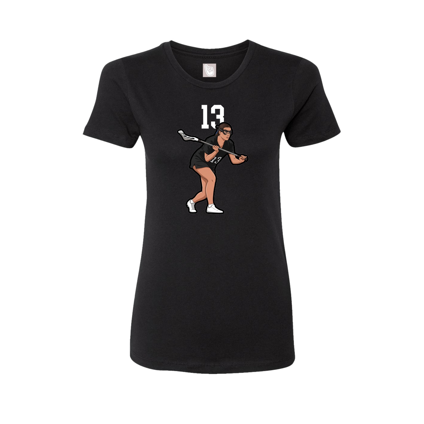 Fitted Women's Tee — Number Top in Black