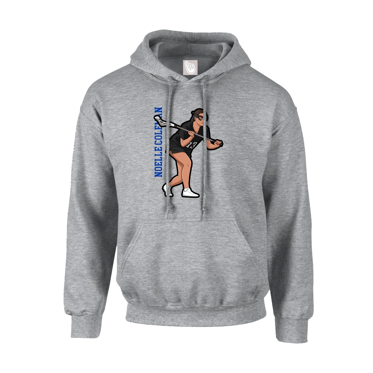 Youth Hoodie — Name Vertical in Grey