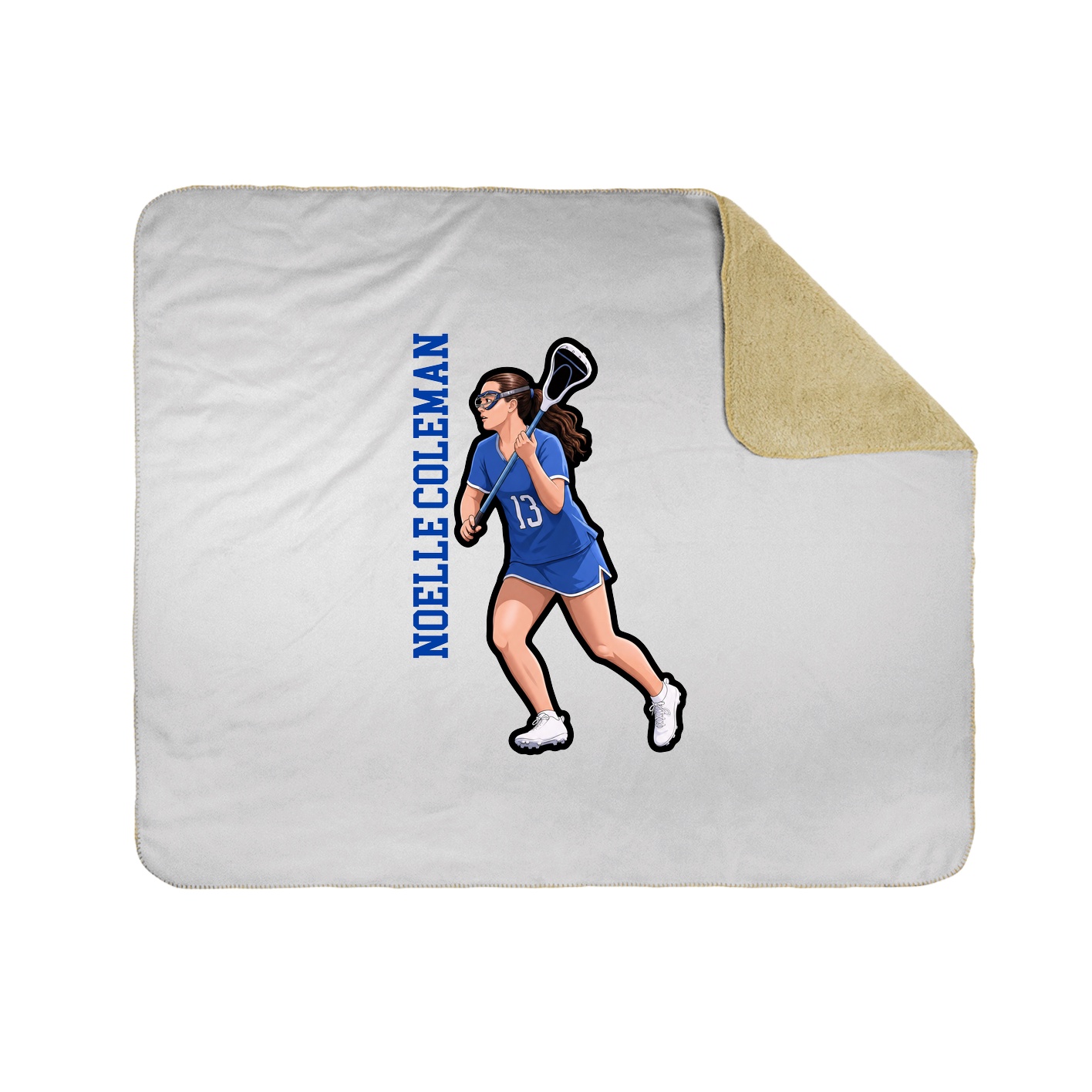 Throw Blanket — Name Vertical in White