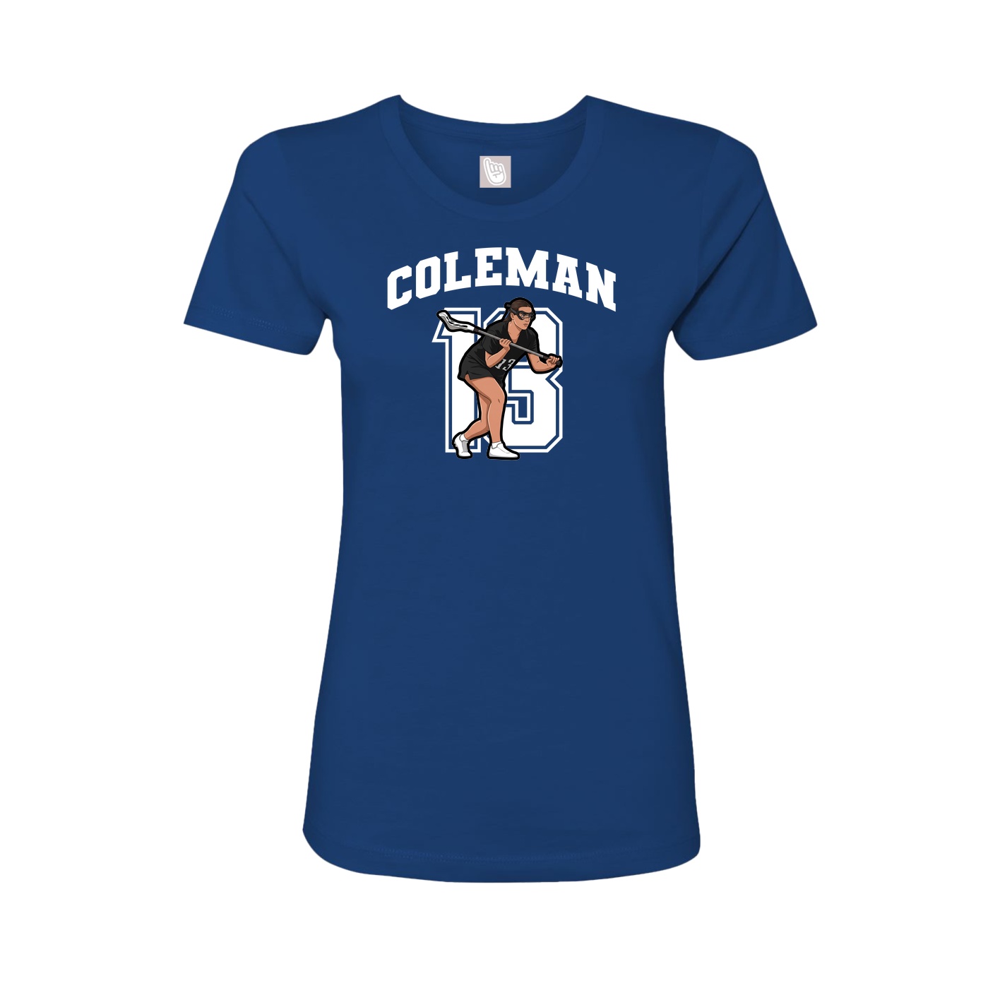 Fitted Women's Tee — Number in Royal