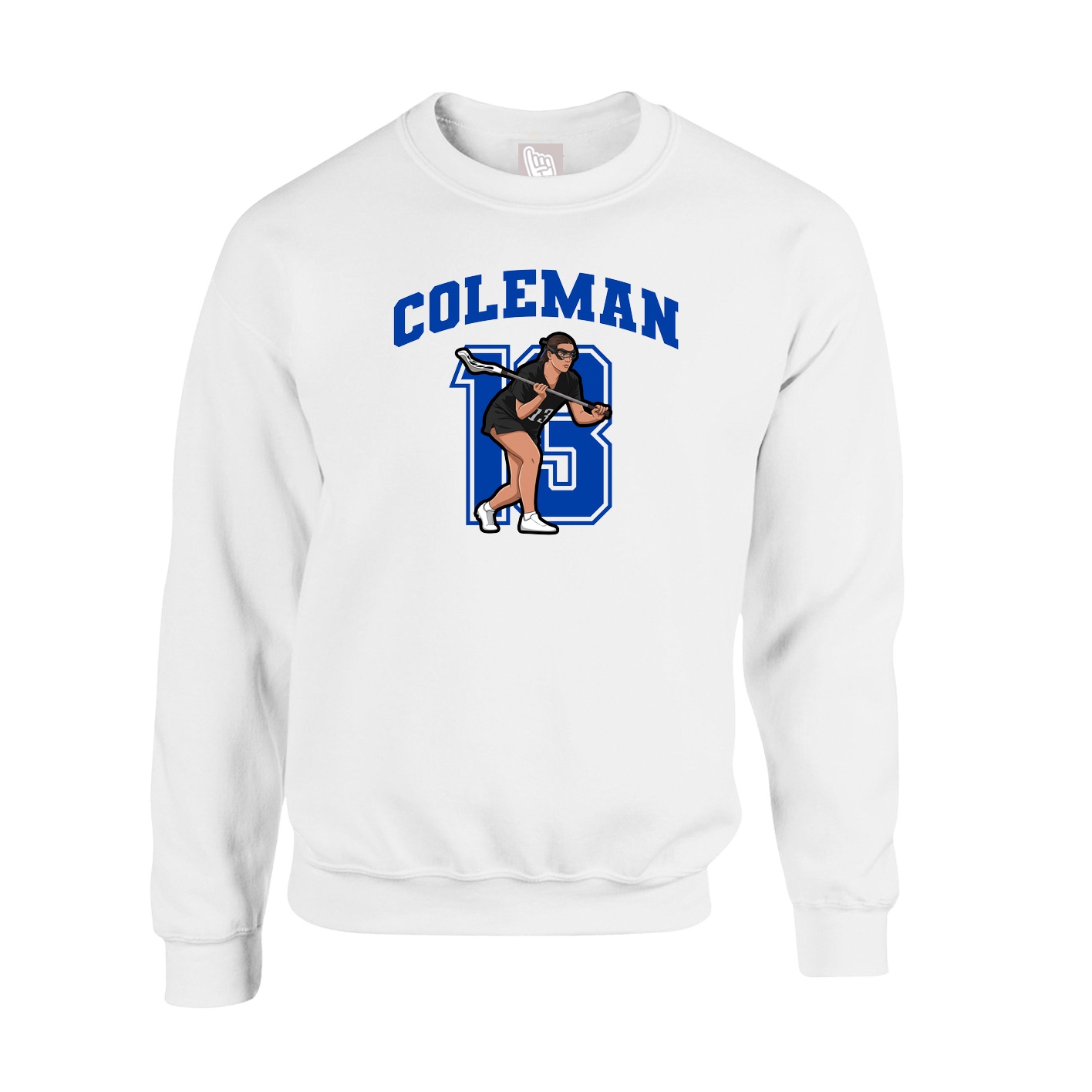 Fleece Crew — Number in White