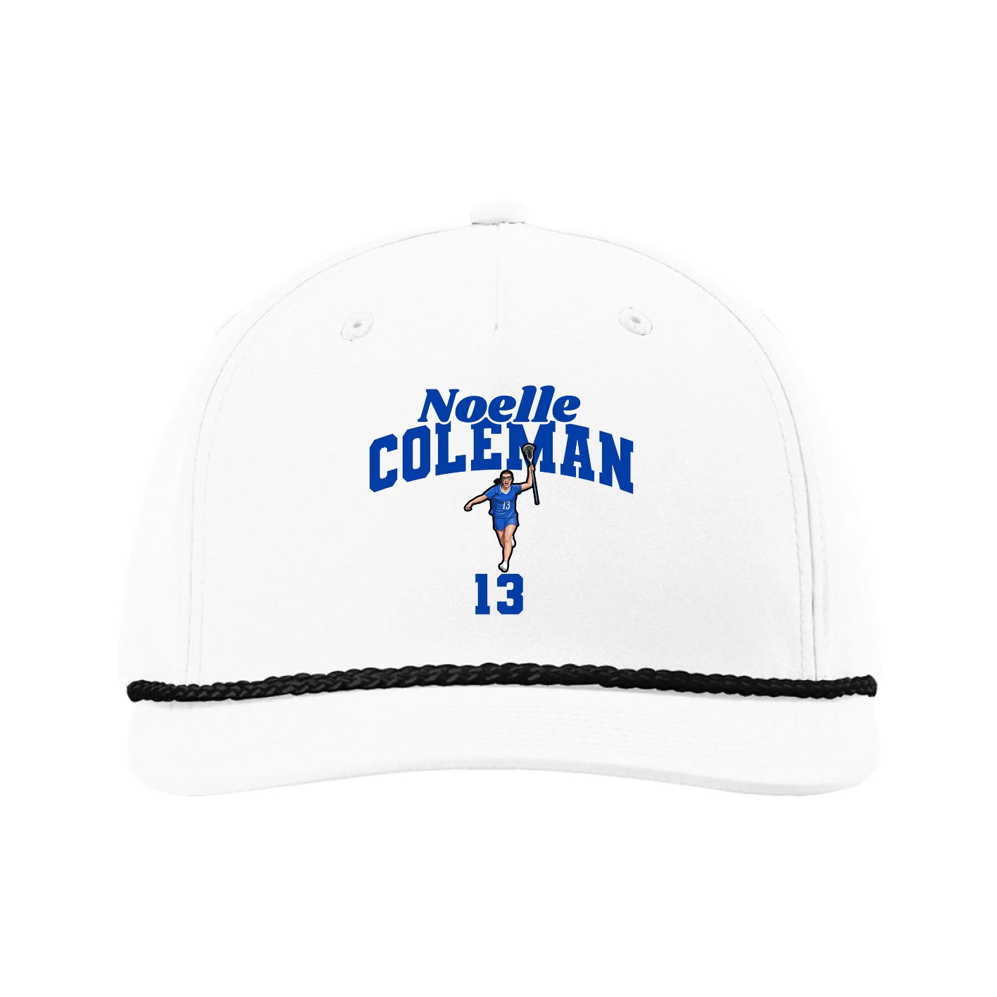 Five-Panel Classic Rope Cap — Signature Arch in White