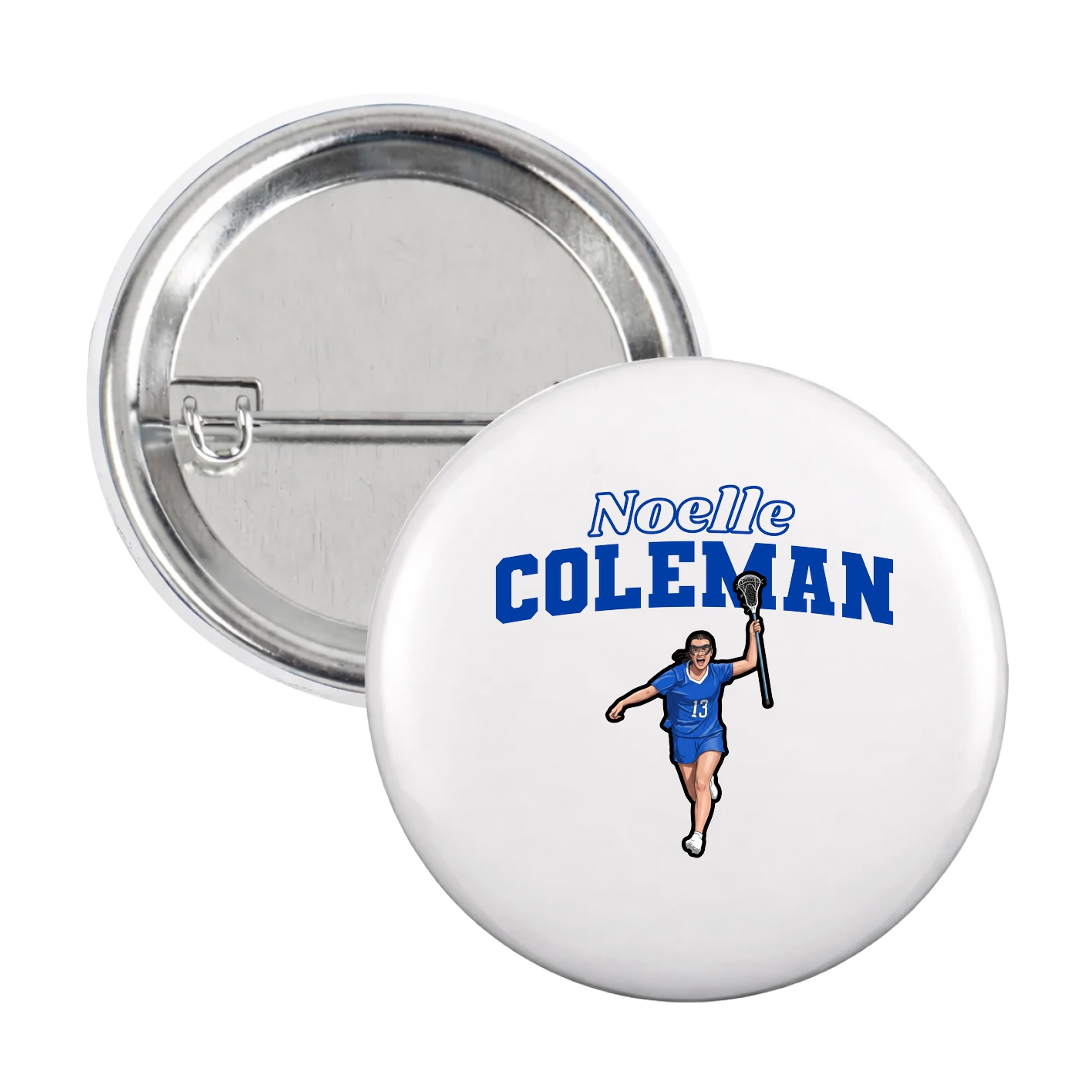 Game Day Button — Name Arch in White