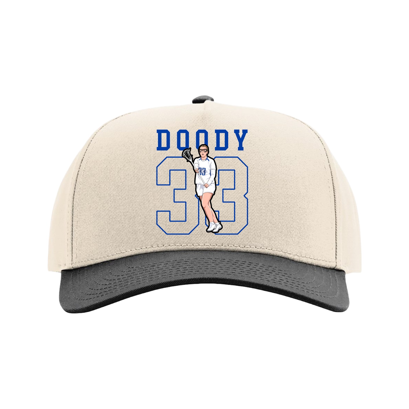 Full Fabric Five-Panel Champ Cap — Shirsey in Cream/Black