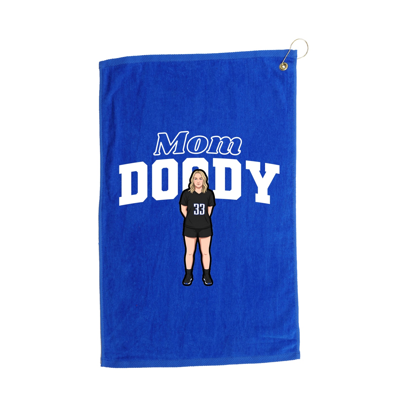 Golf Towel — Mothers Day Block in Royal