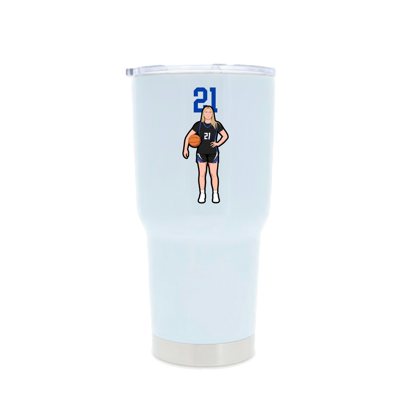 30oz Stainless Steel Tumbler — Number Top in White