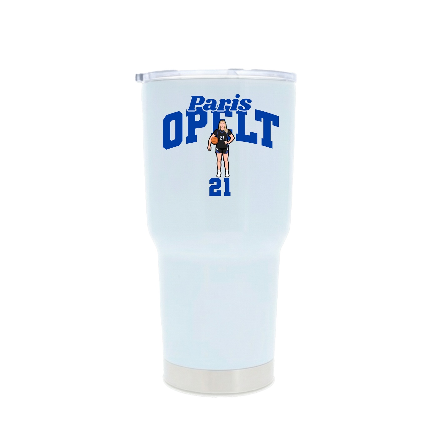30oz Stainless Steel Tumbler — Signature Arch in White