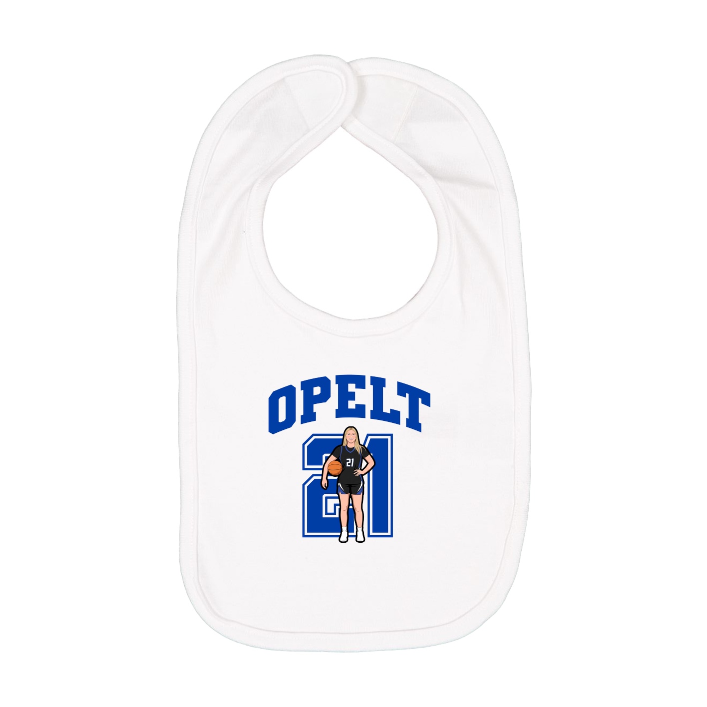 Infant Bib — Number in White