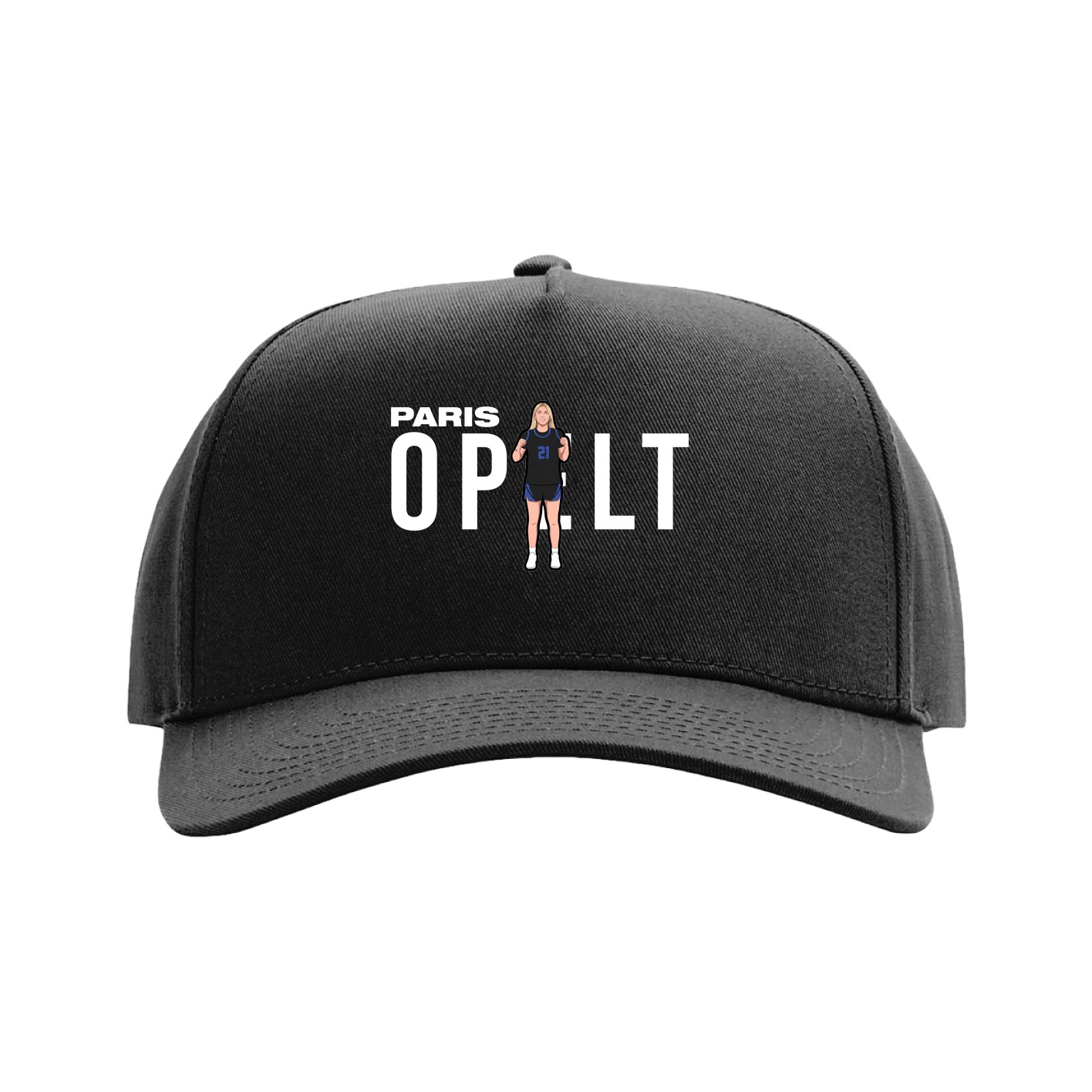 Full Fabric Five-Panel Champ Cap — Player Name in Black