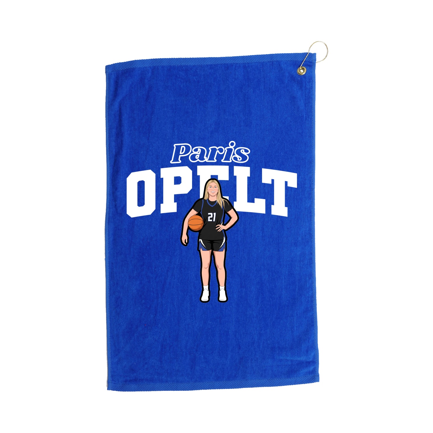 Golf Towel — Name Arch in Royal