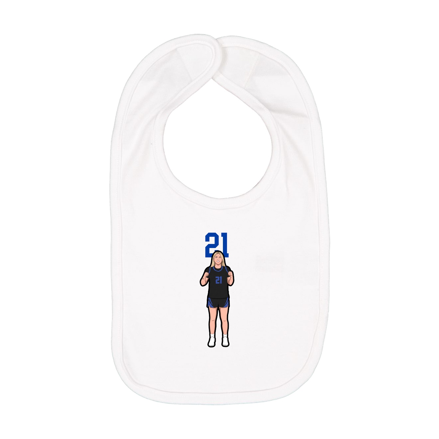 Infant Bib — Number Top in White