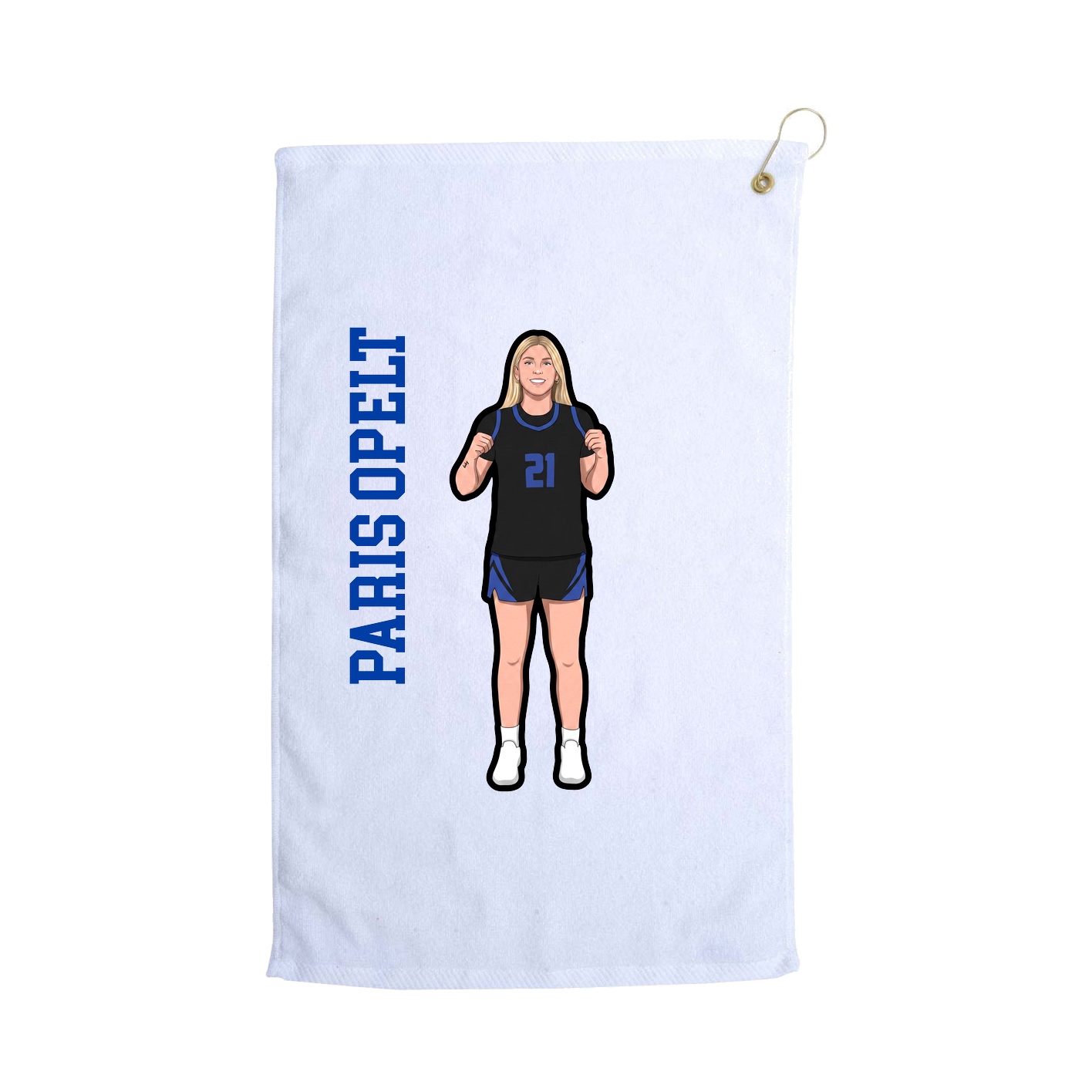 Golf Towel — Name Vertical in White