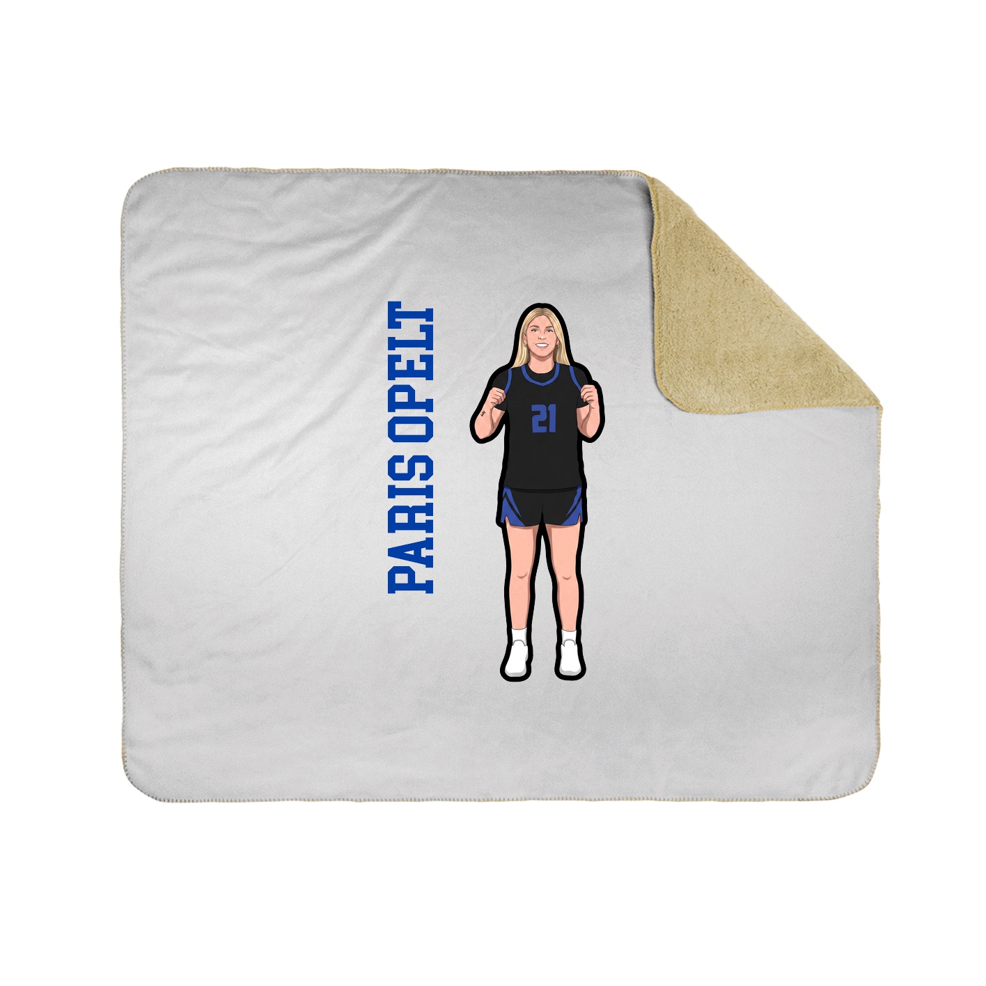 Throw Blanket — Name Vertical in White