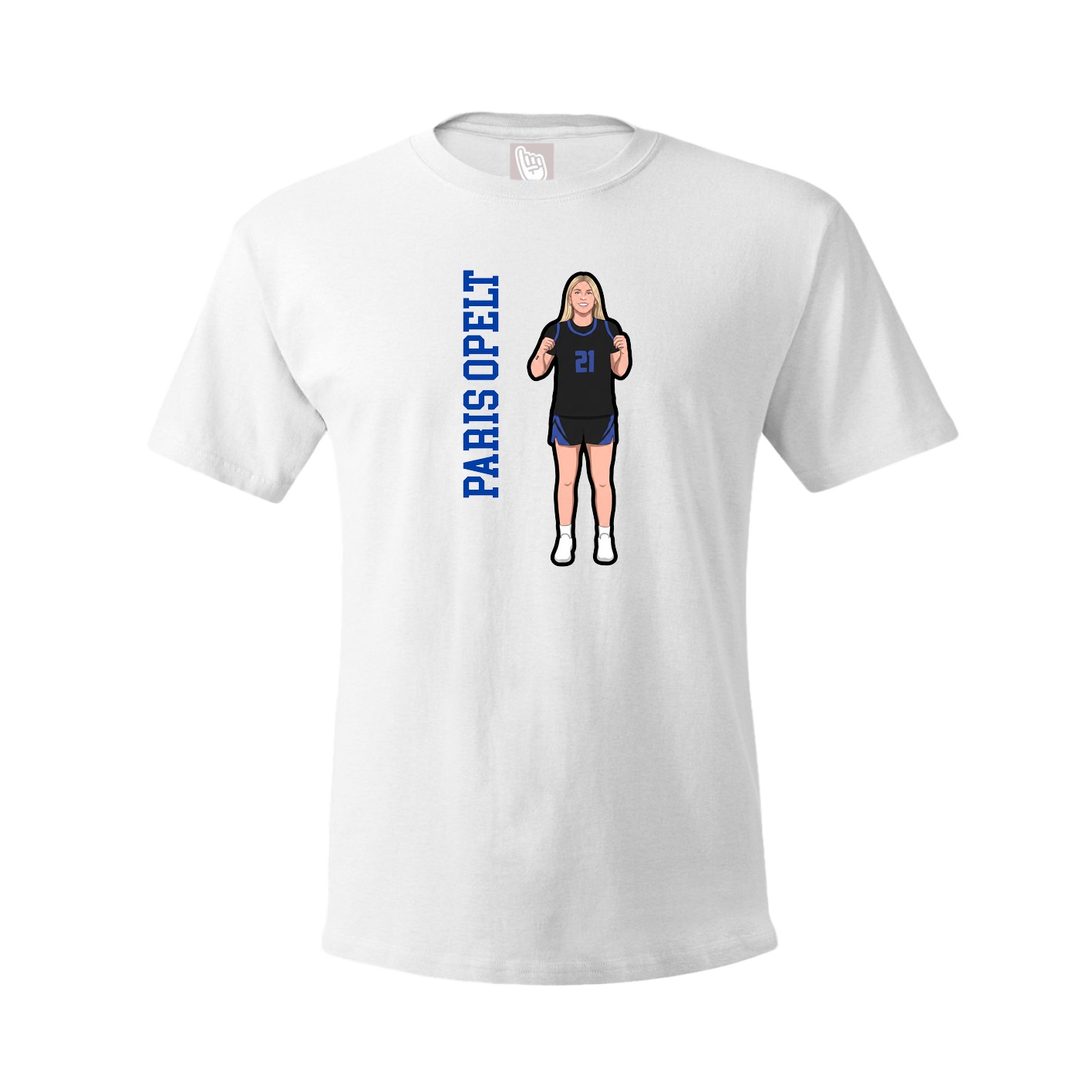 Youth Tee — Name Vertical in White