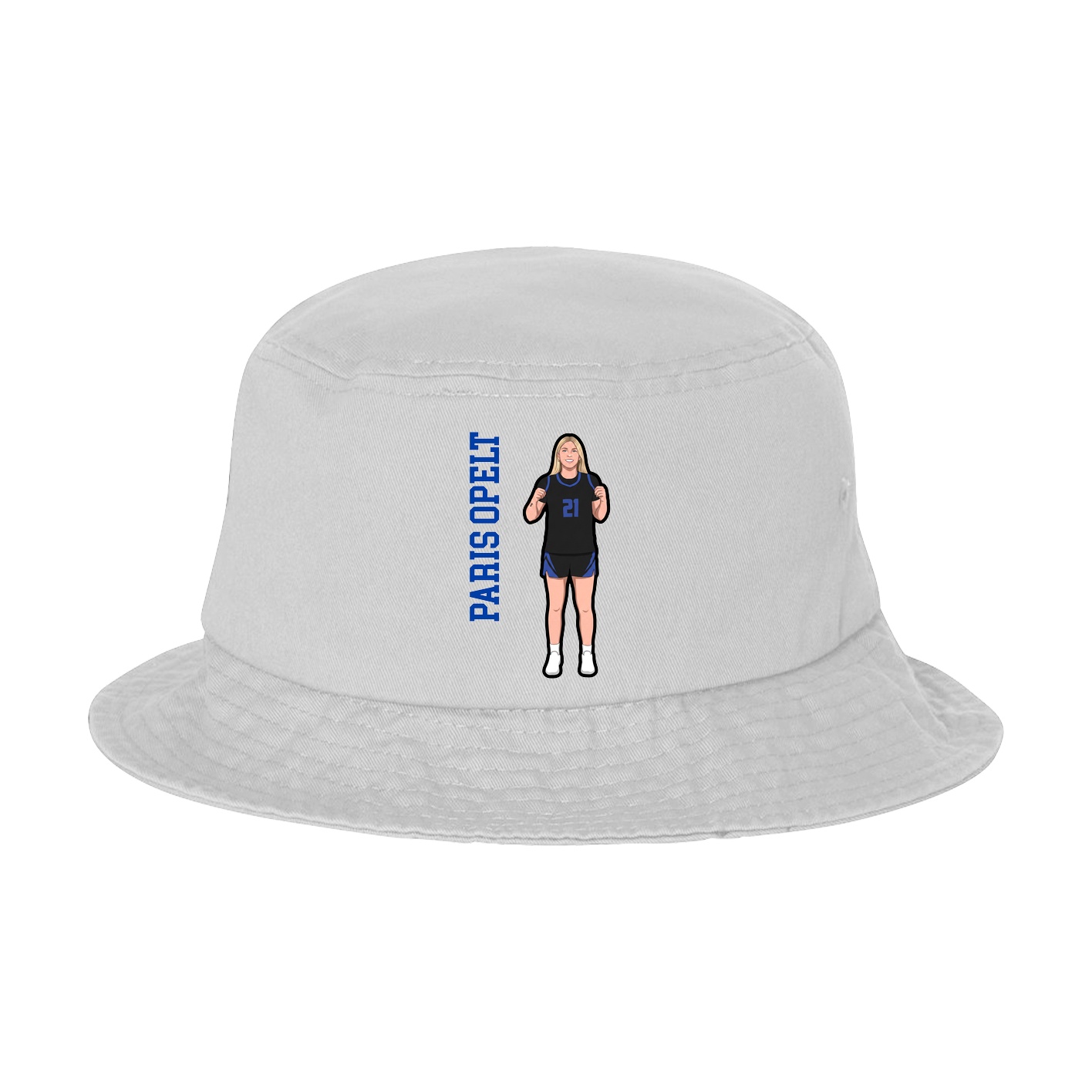 Bucket Cap — Name Vertical in White