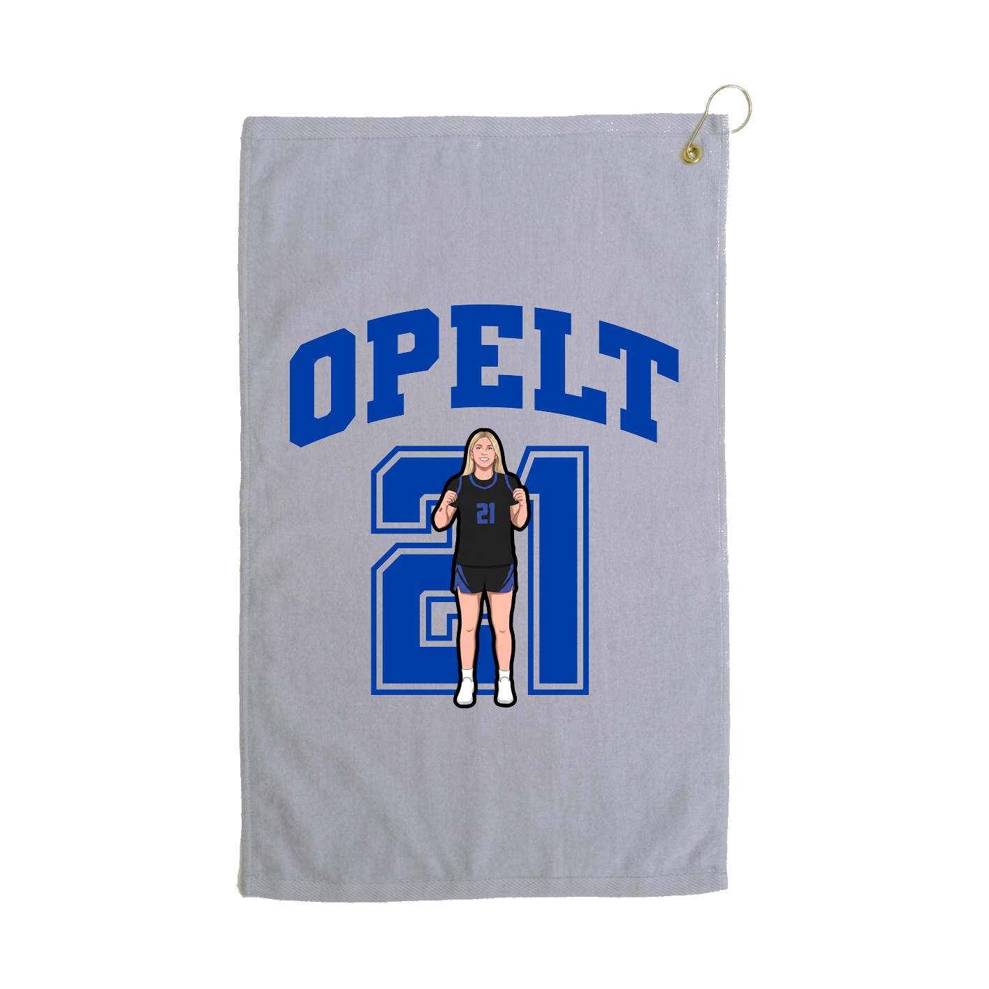 Golf Towel — Number in Grey
