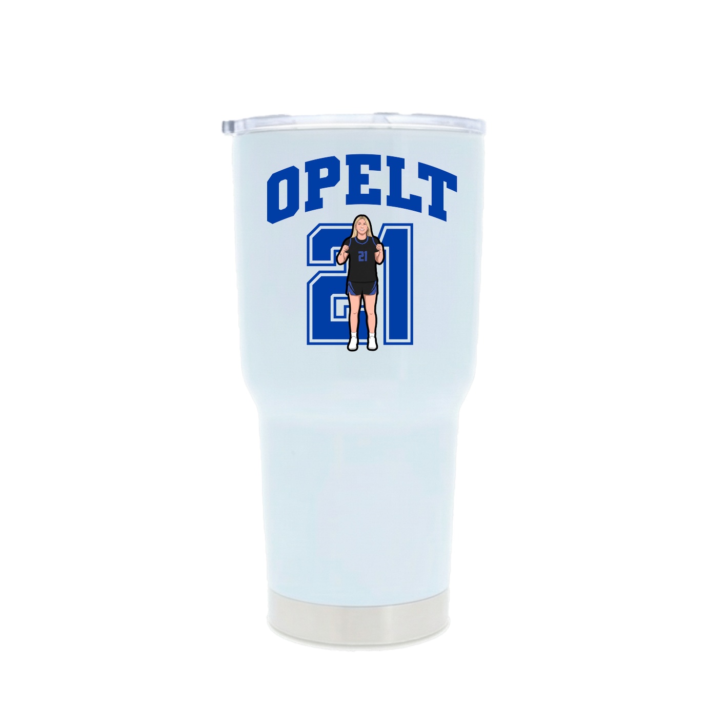 30oz Stainless Steel Tumbler — Number in White
