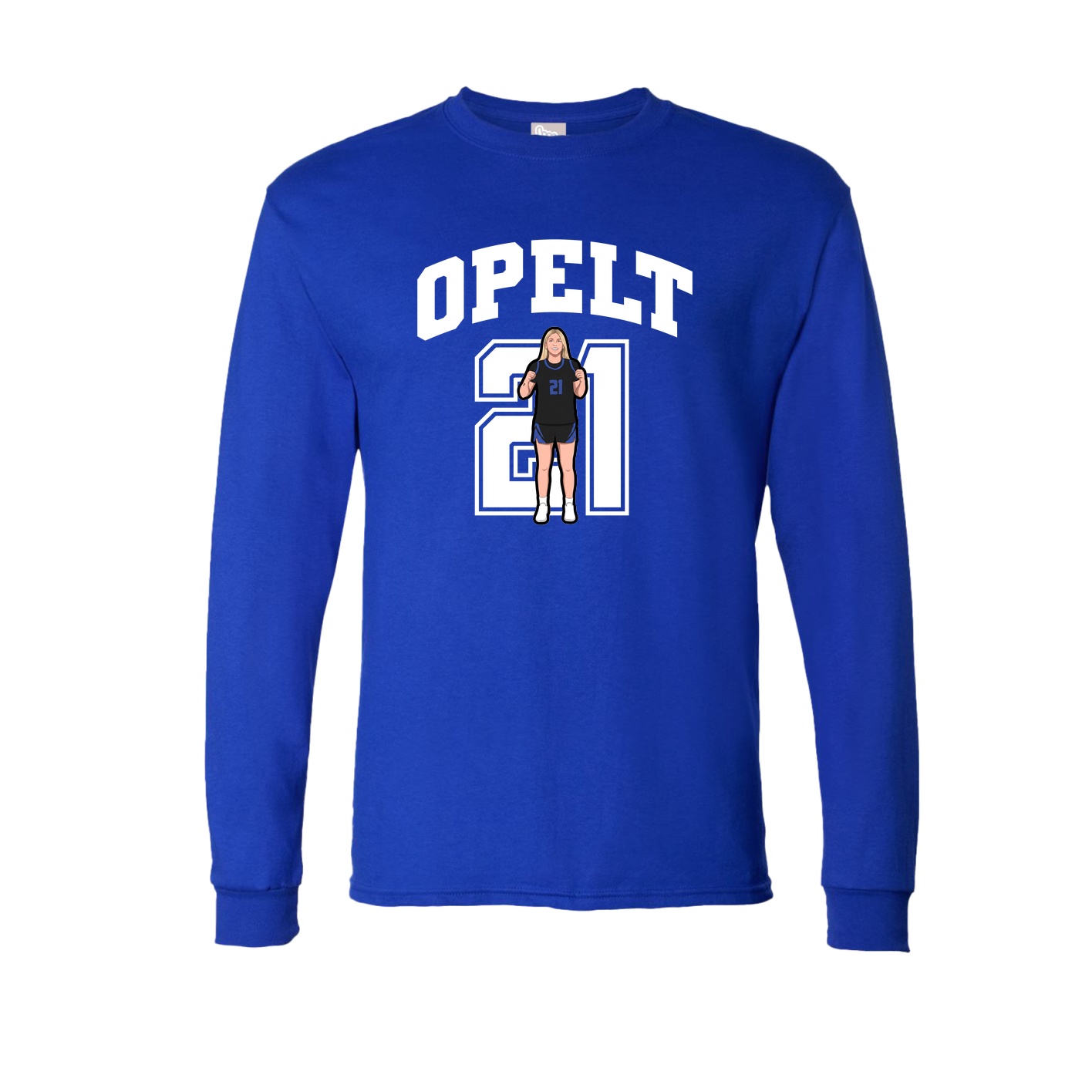 Long Sleeve Tee — Number in Royal