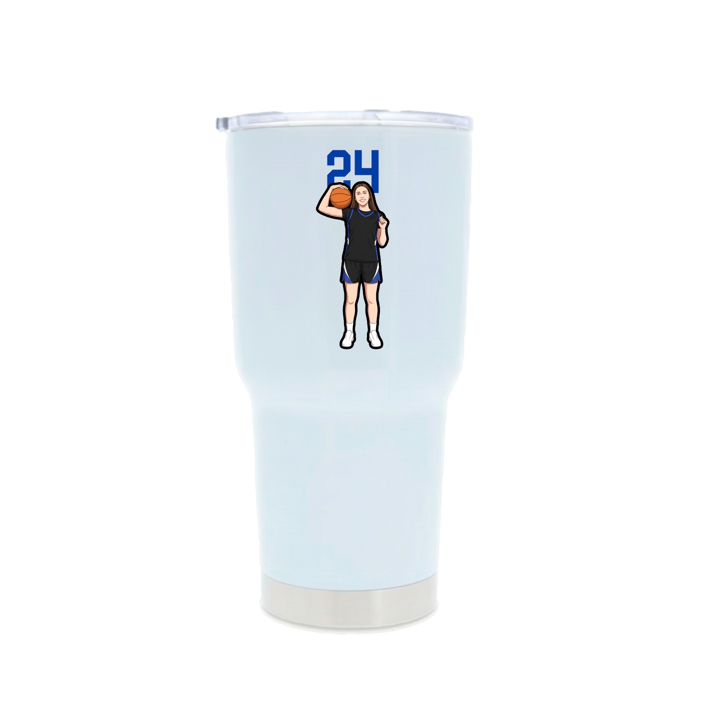 30oz Stainless Steel Tumbler — Number Top in White