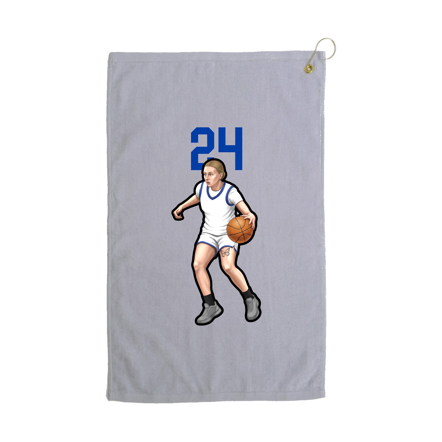 Golf Towel — Number Top in Grey