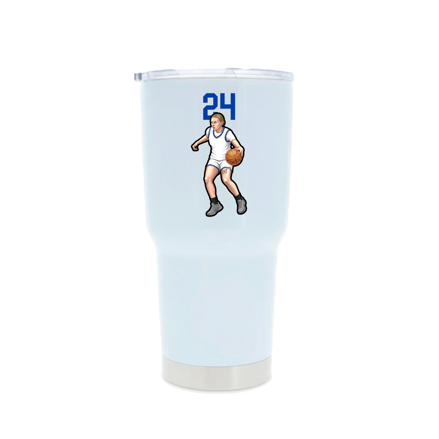 30oz Stainless Steel Tumbler — Number Top in White