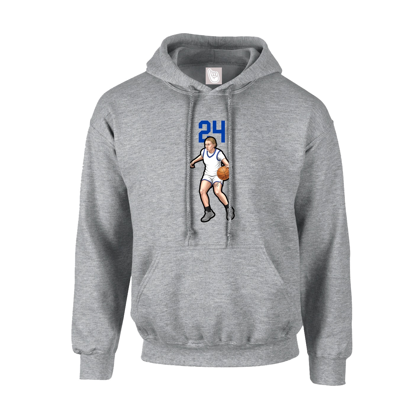 Youth Hoodie — Number Top in Grey