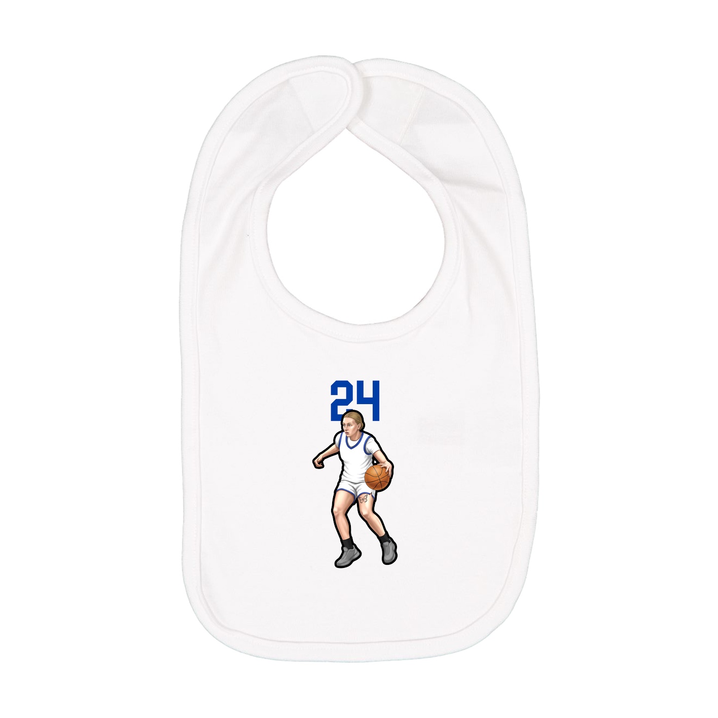 Infant Bib — Number Top in White