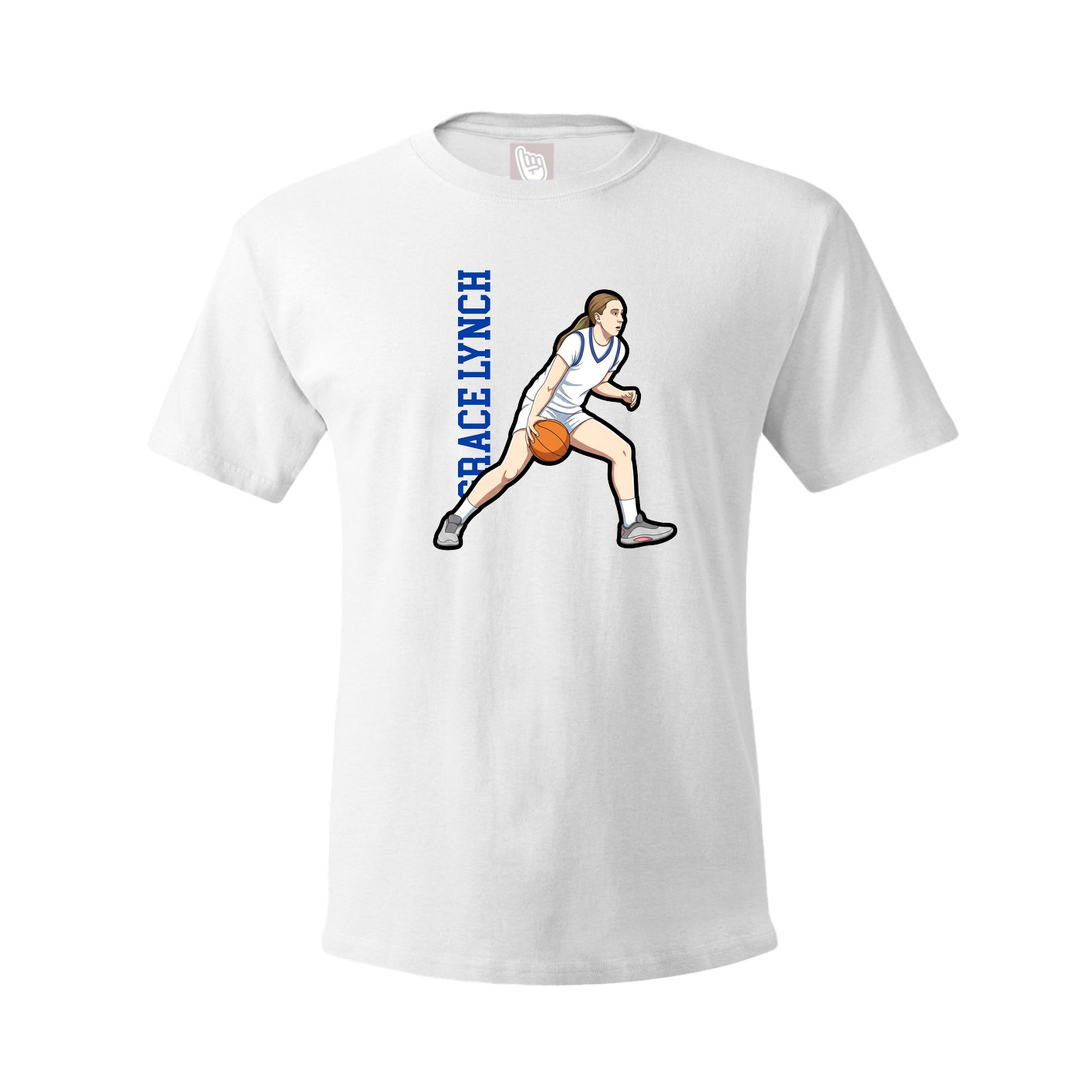 Youth Tee — Name Vertical in White