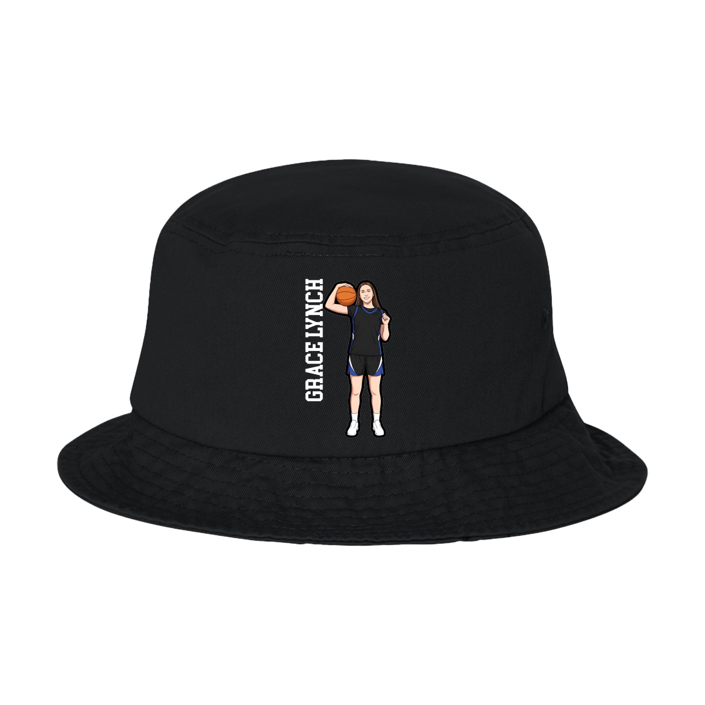 Bucket Cap — Name Vertical in Black