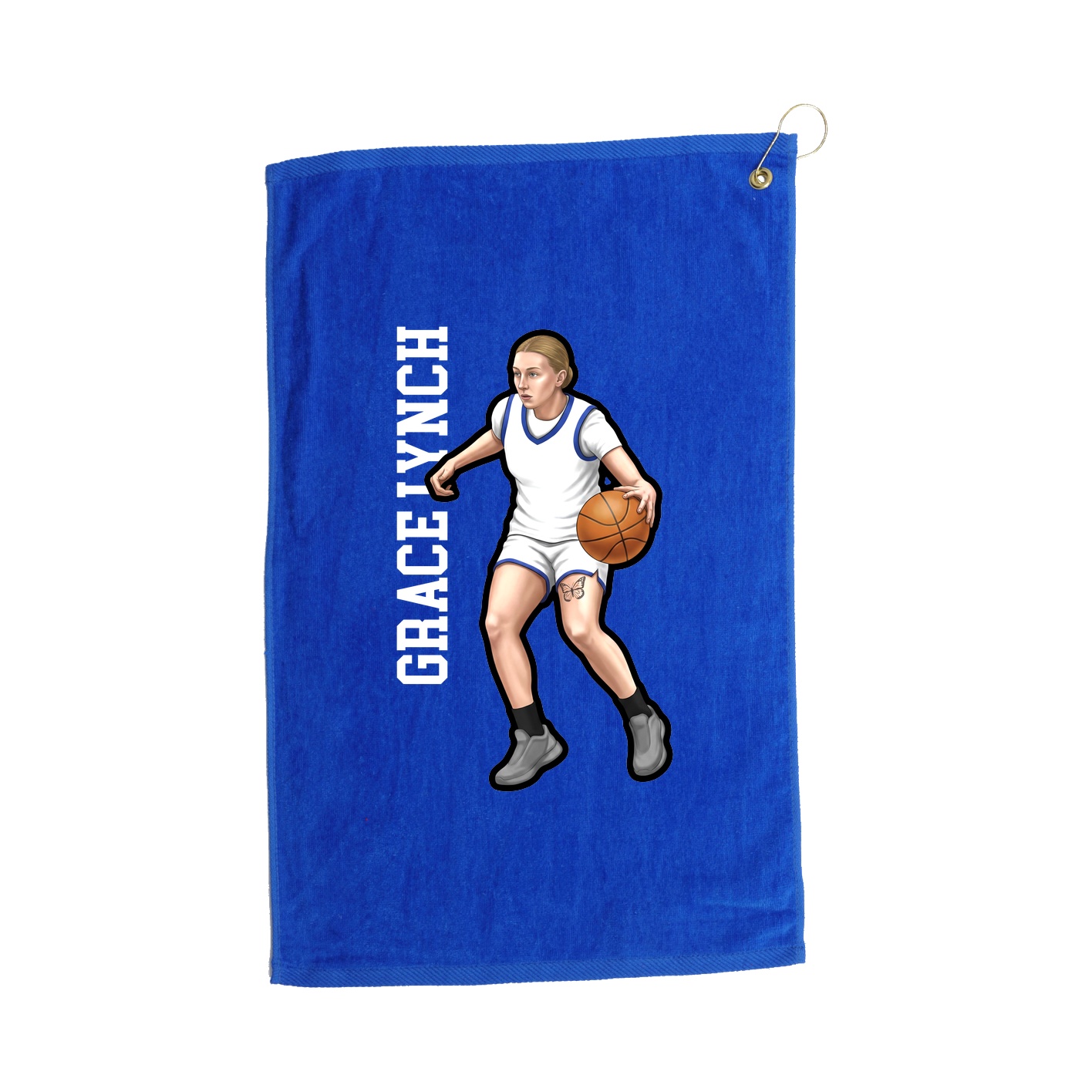 Golf Towel — Name Vertical in Royal