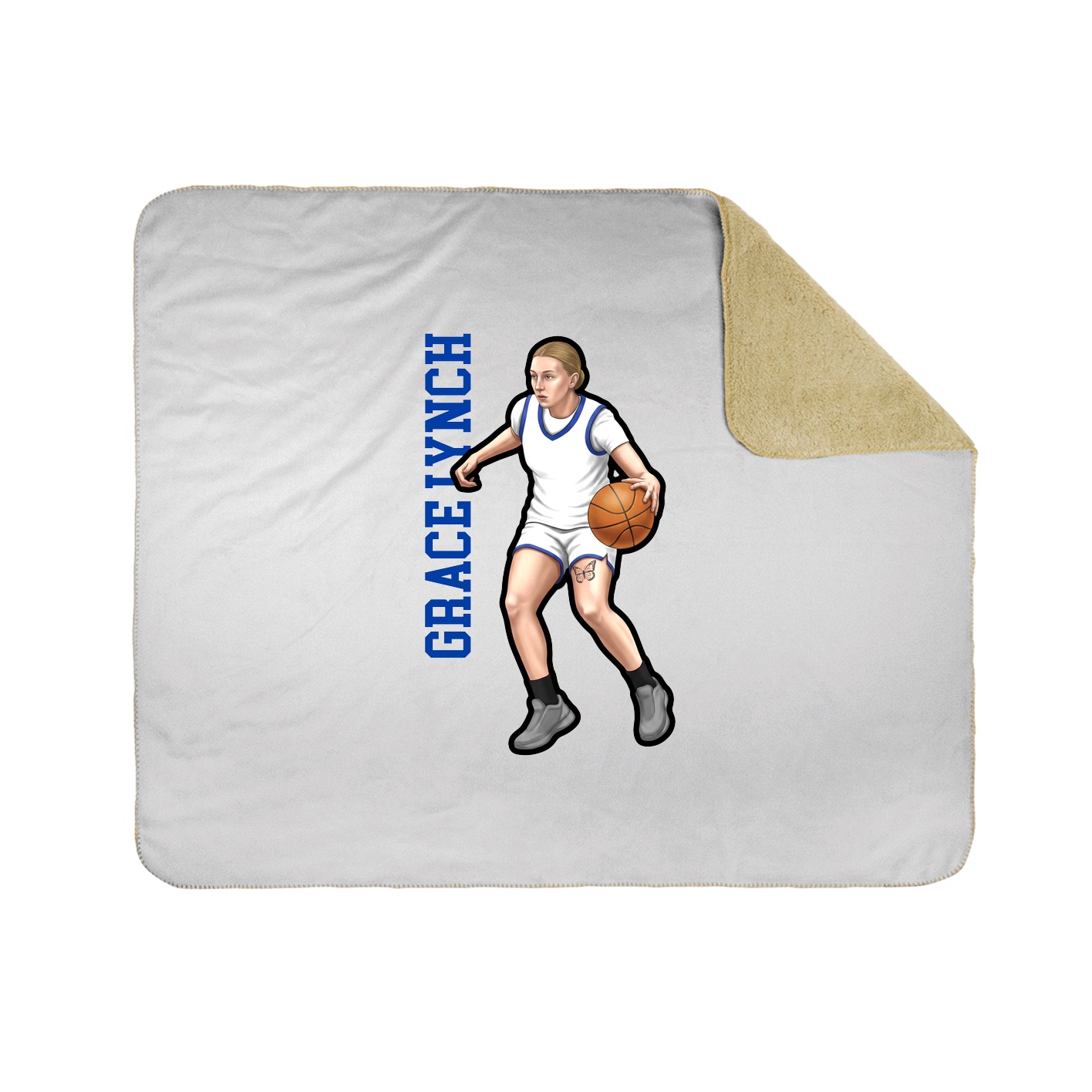 Throw Blanket — Name Vertical in White