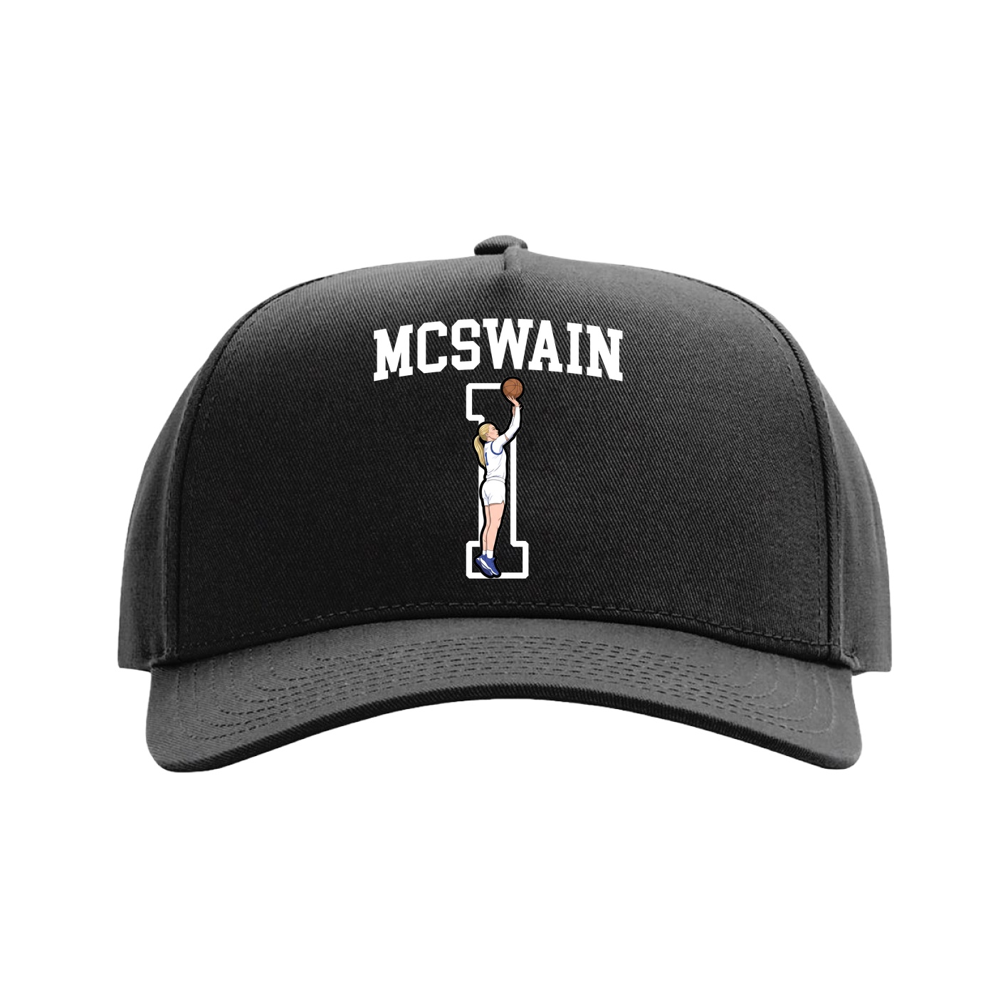 Full Fabric Five-Panel Champ Cap — Shirsey in Black