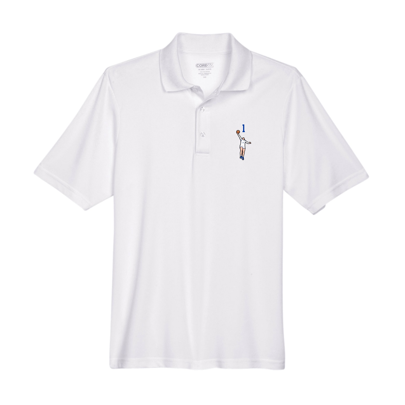Performance Polo — Number Top in White