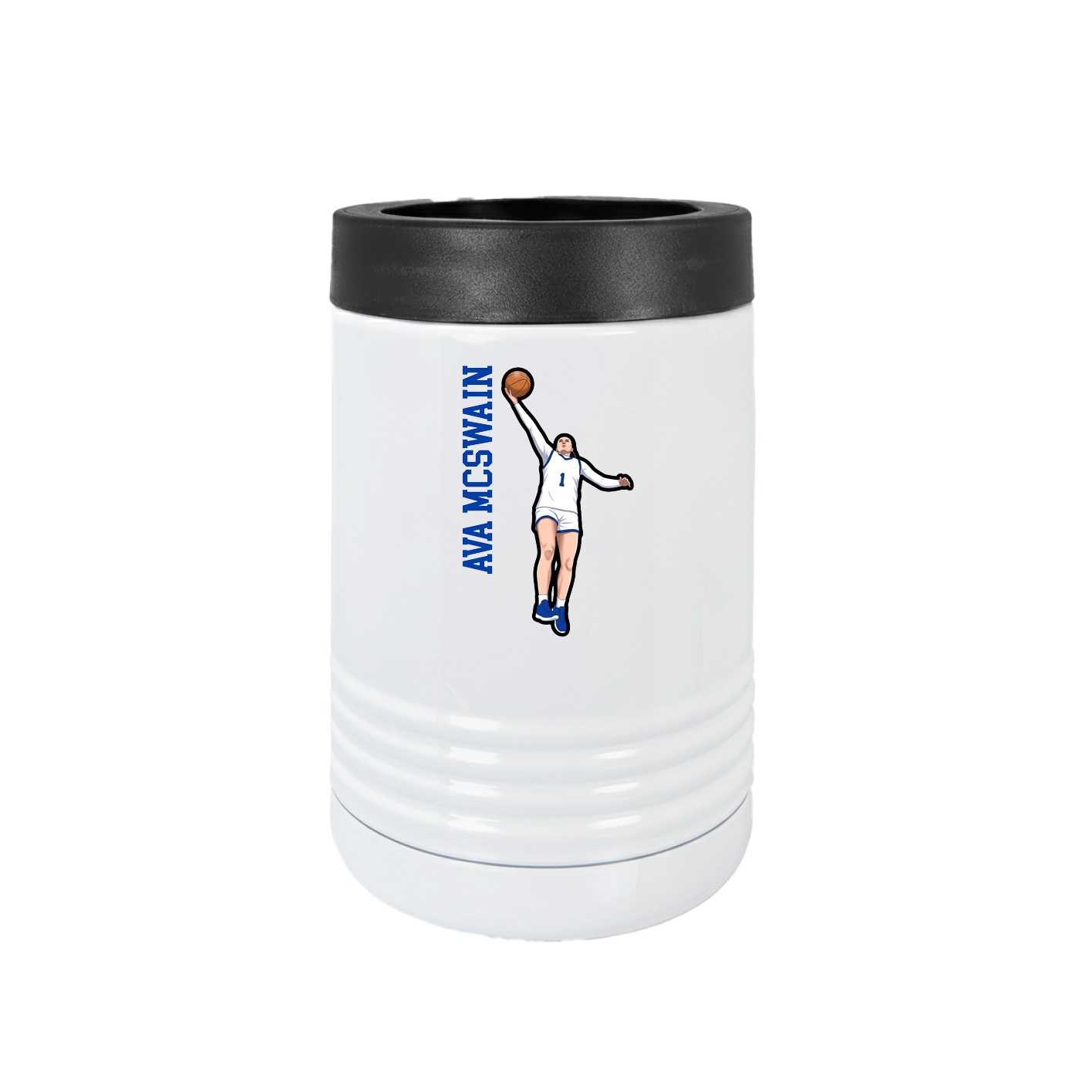 Beverage Holder — Name Vertical in White