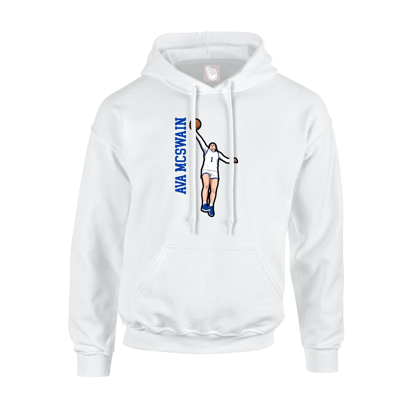 Hoodie — Name Vertical in White