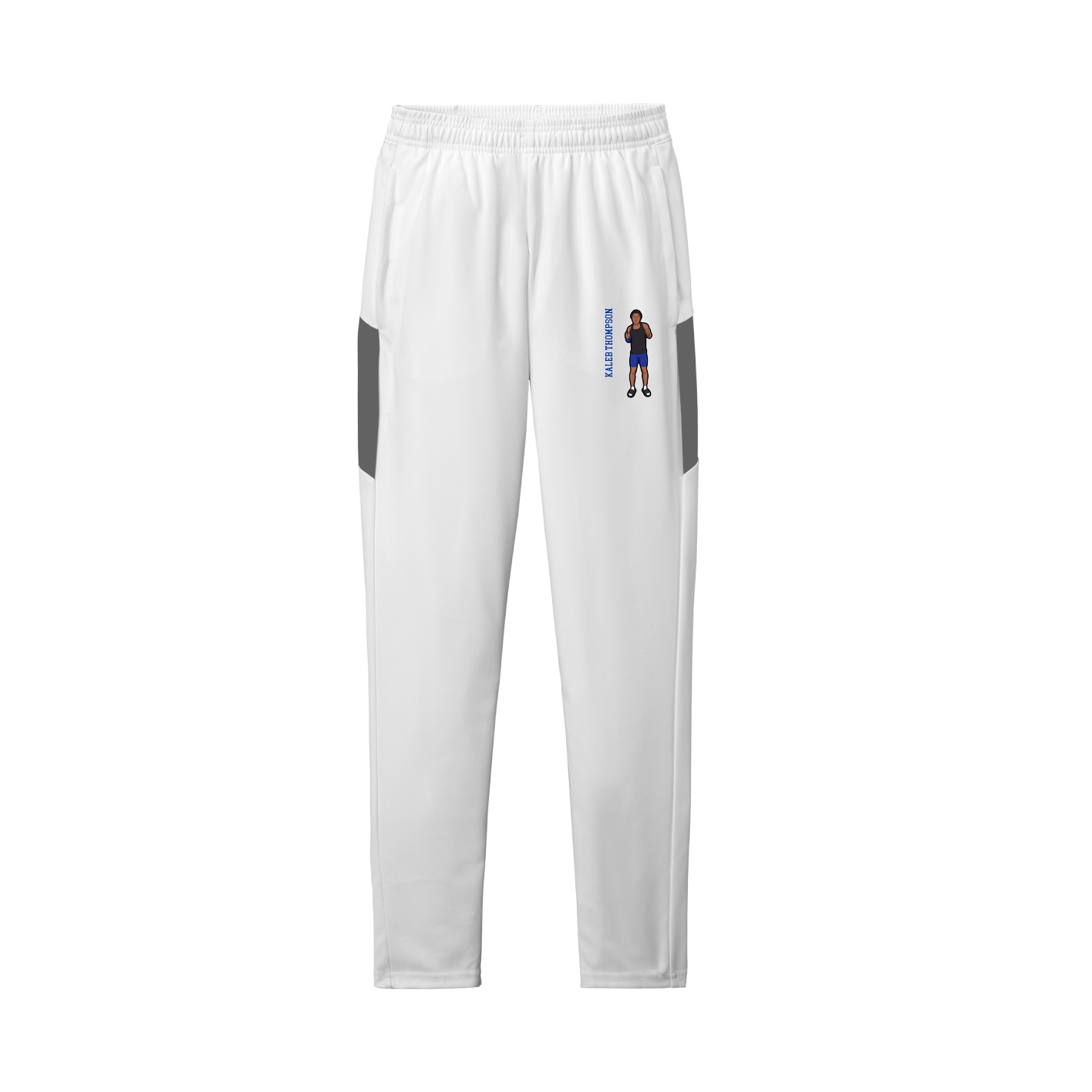 Team Travel Pant — Name Vertical in White/Grey