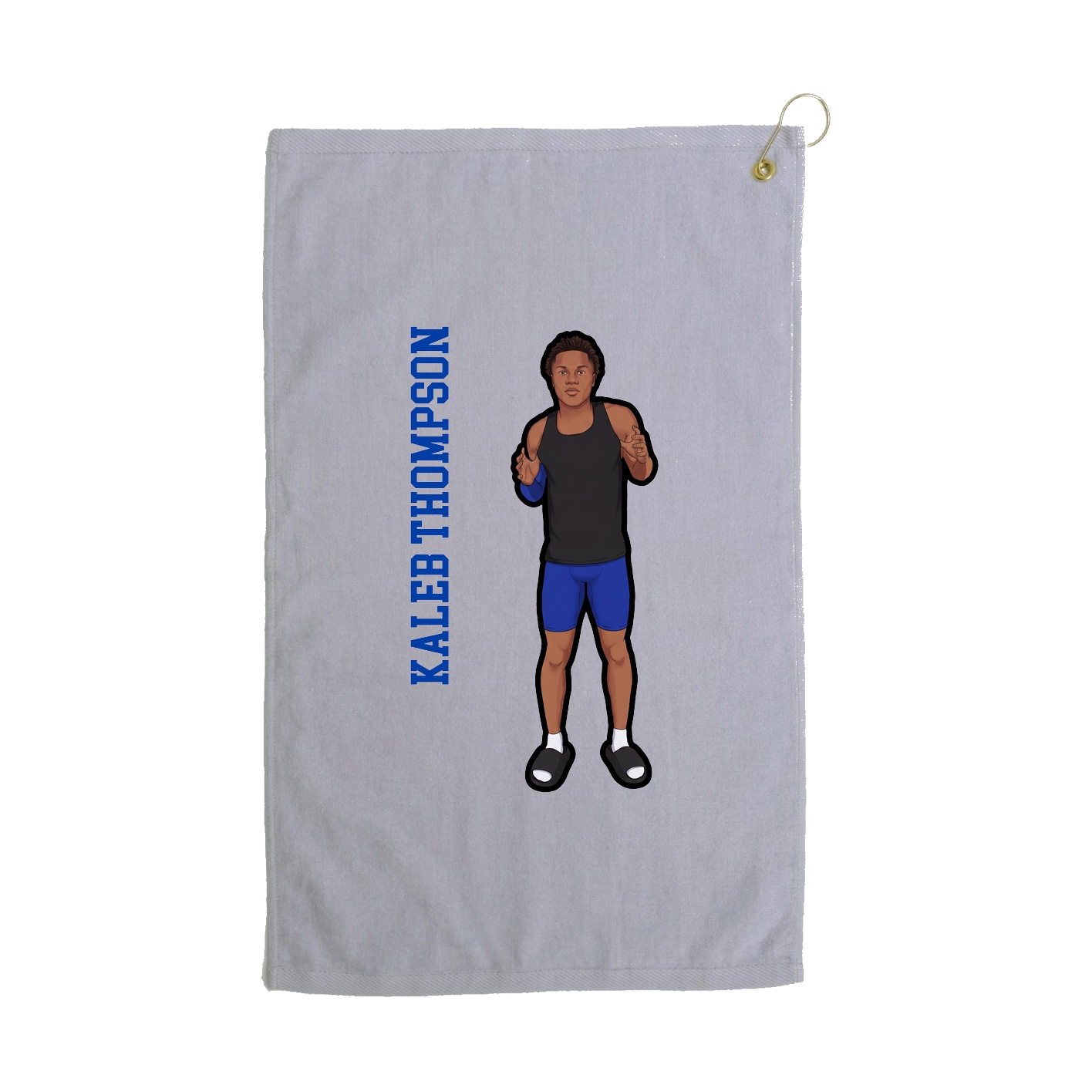 Golf Towel — Name Vertical in Grey
