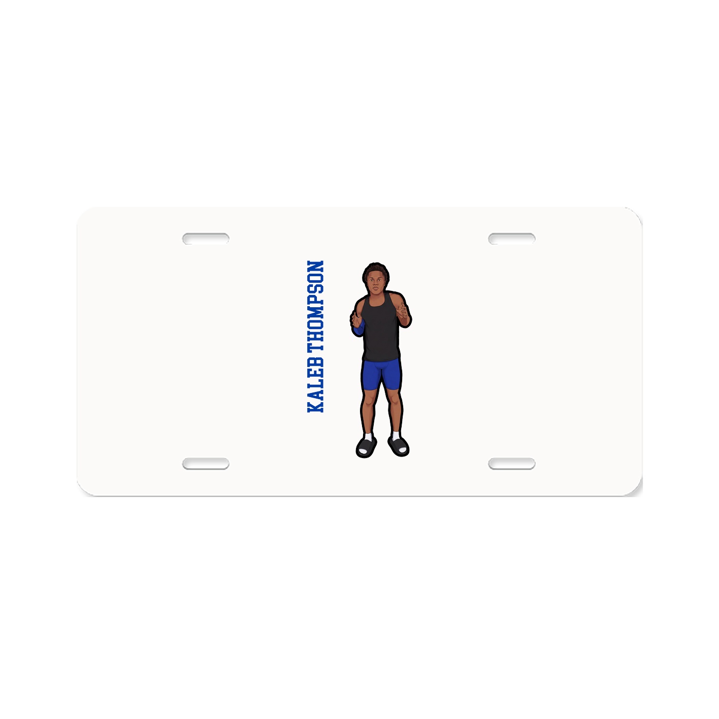 License Plate — Name Vertical in Classic