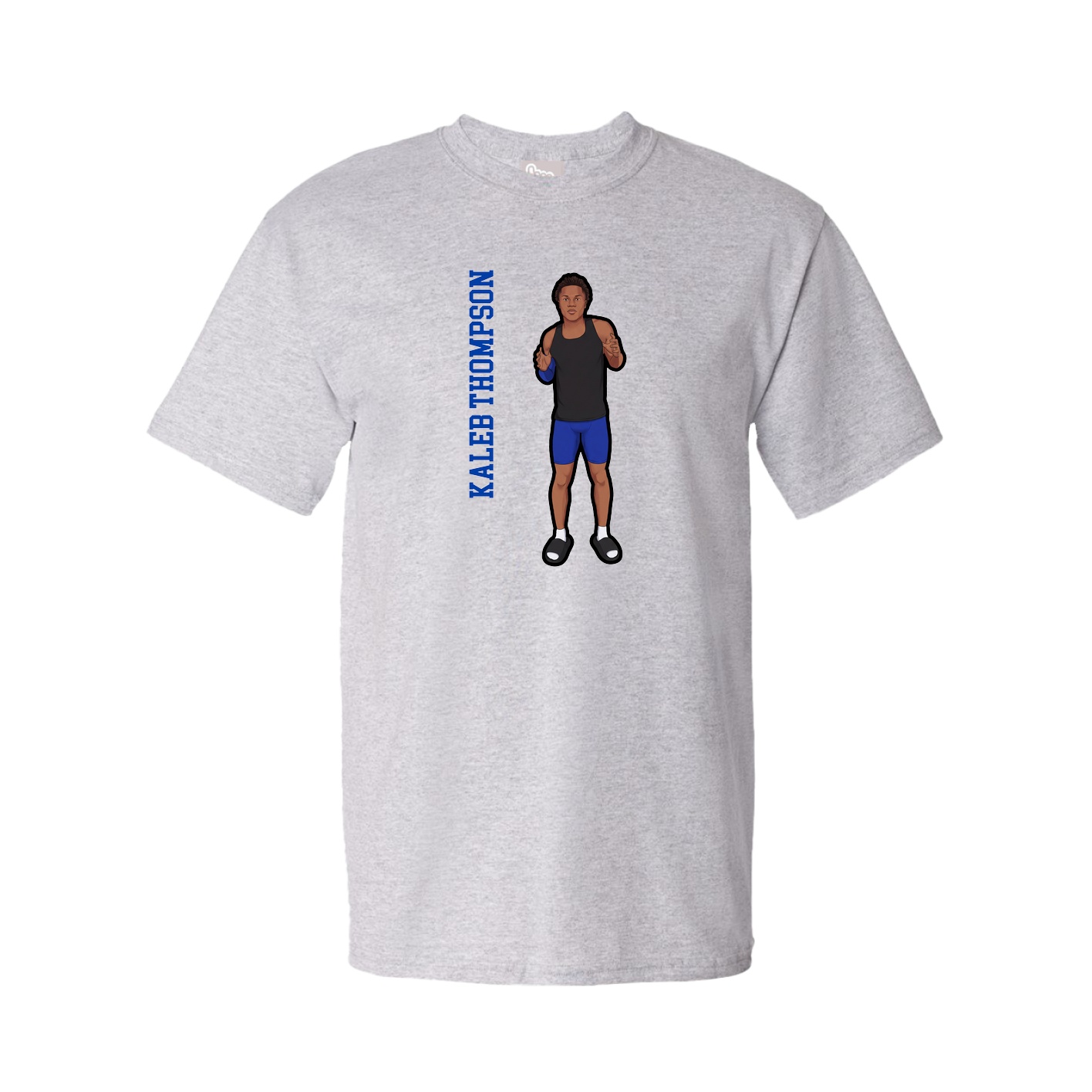 Youth Tee — Name Vertical in Grey